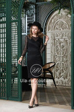Women's V-neck Lace Waist-cinched Dress
