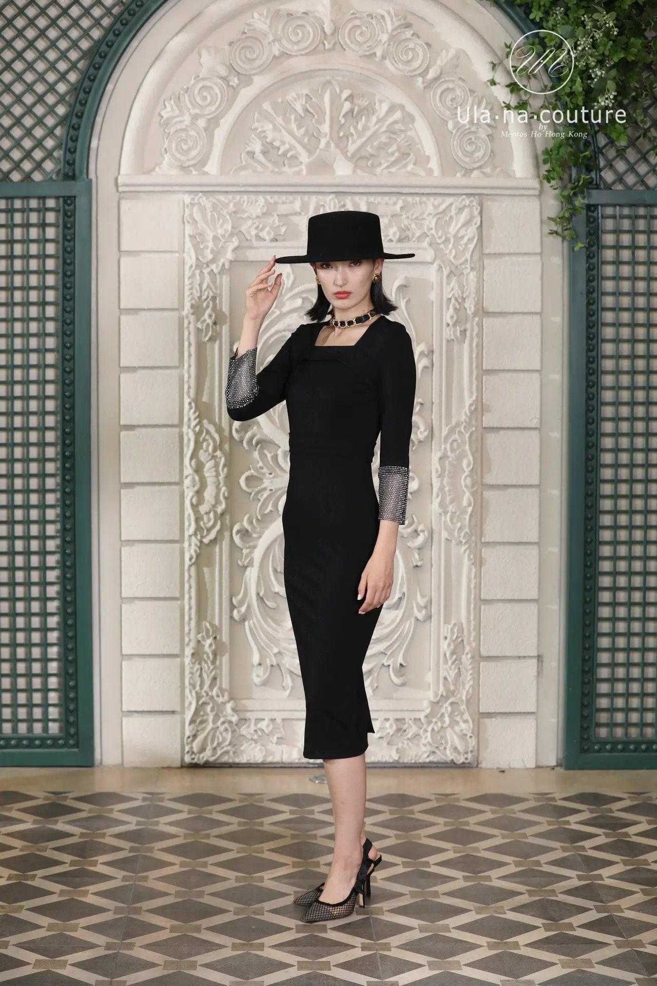 High end exquisite black dress winter 2024 new women's clothing temperament French formal dress long skirt ULA