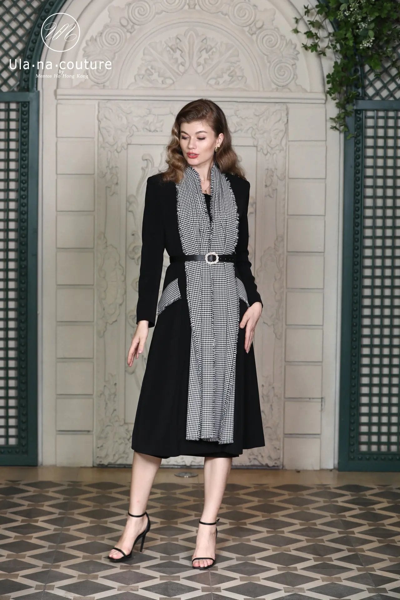 New Style Goddess Style Spliced Design Long Slimming Coat ULA