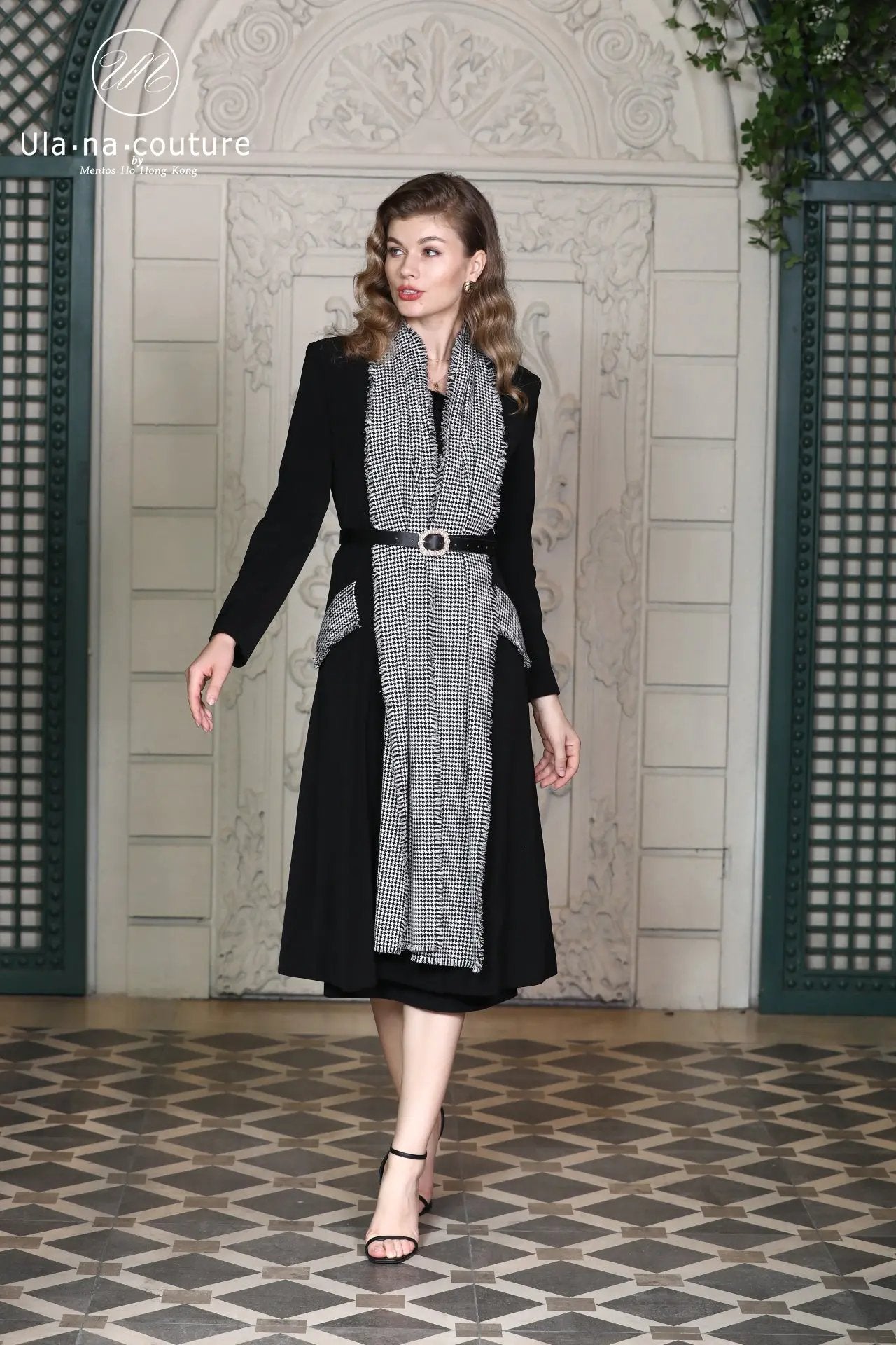 New Style Goddess Style Spliced Design Long Slimming Coat ULA