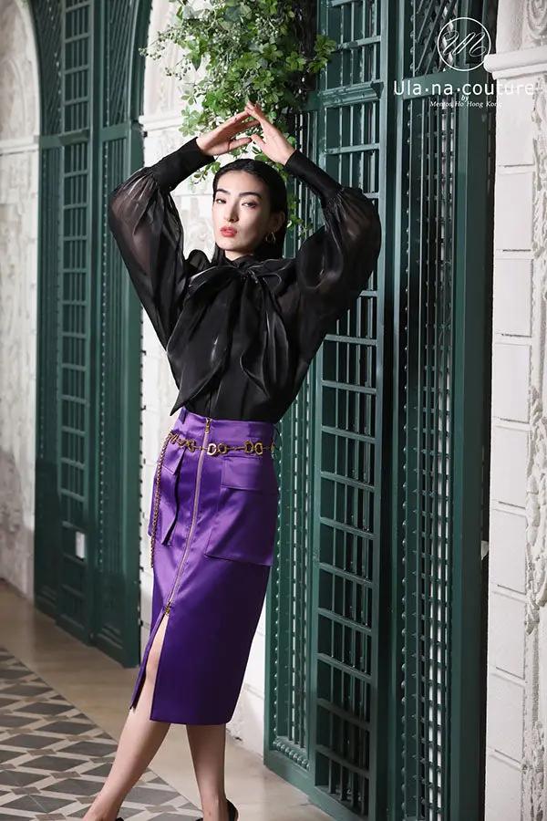 Bow Tie Ruffle Collar Women Shirt ULA