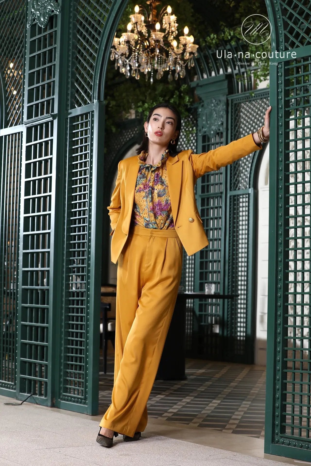 Fragmented Flower Fashion Suit Women's Spring and Autumn Loose Vintage Top Fashion Temperament Suit Coat Three Piece Set ULA
