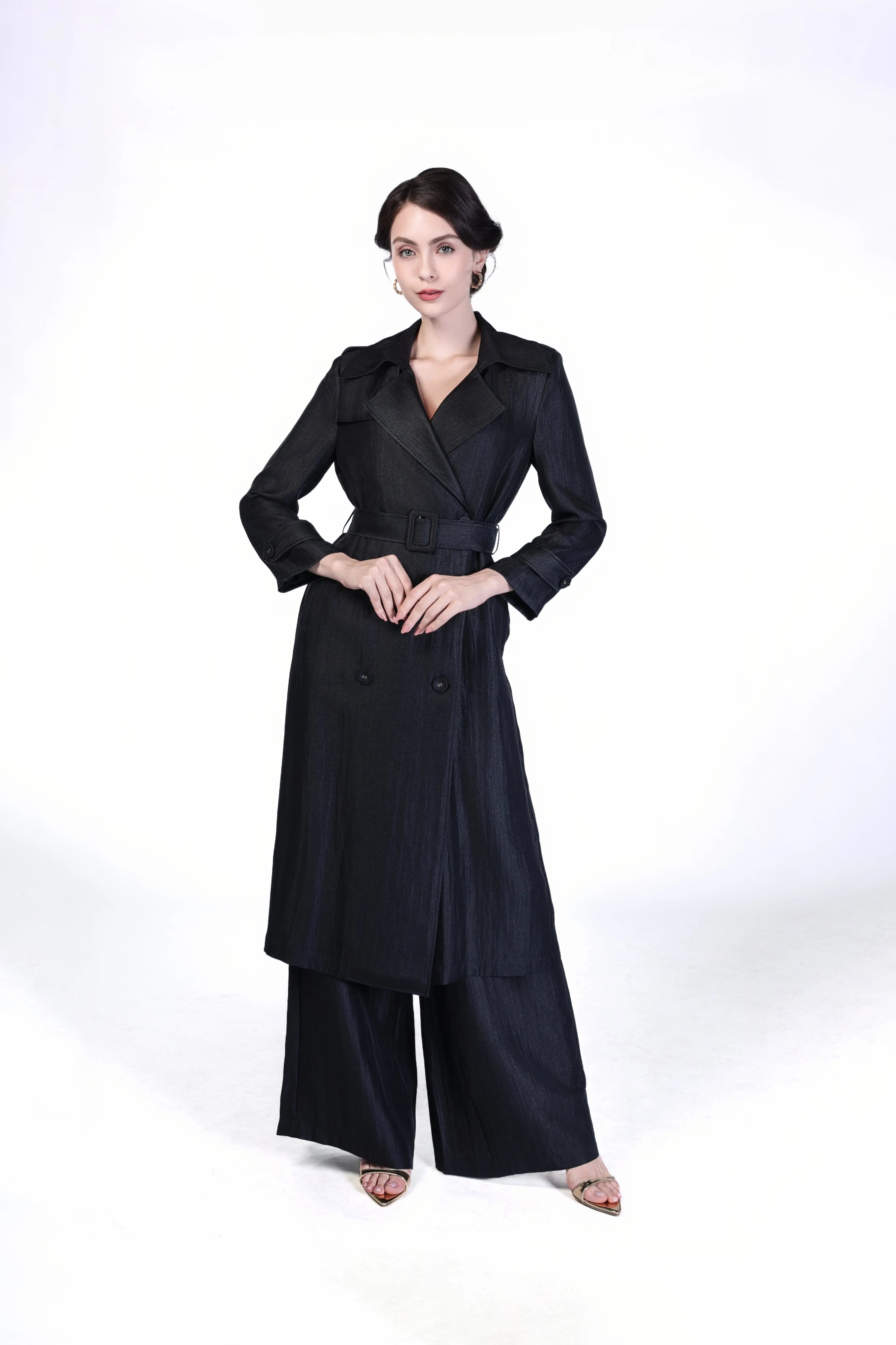 Trench Coat with Double-Breasted Buckles ULA