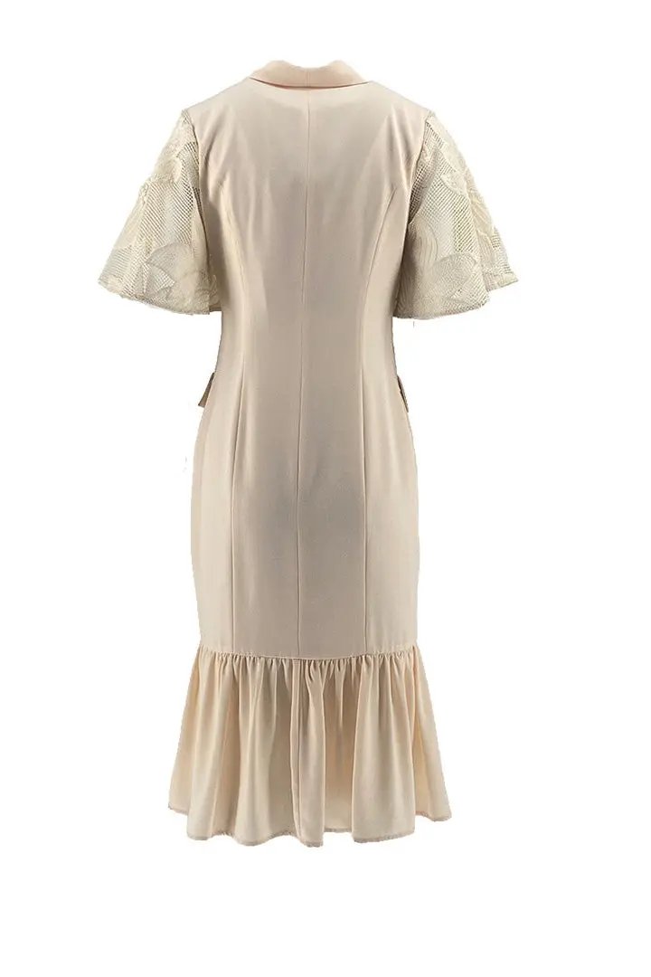 Classic Cream Midi Dress - Polished and Elegant ULA