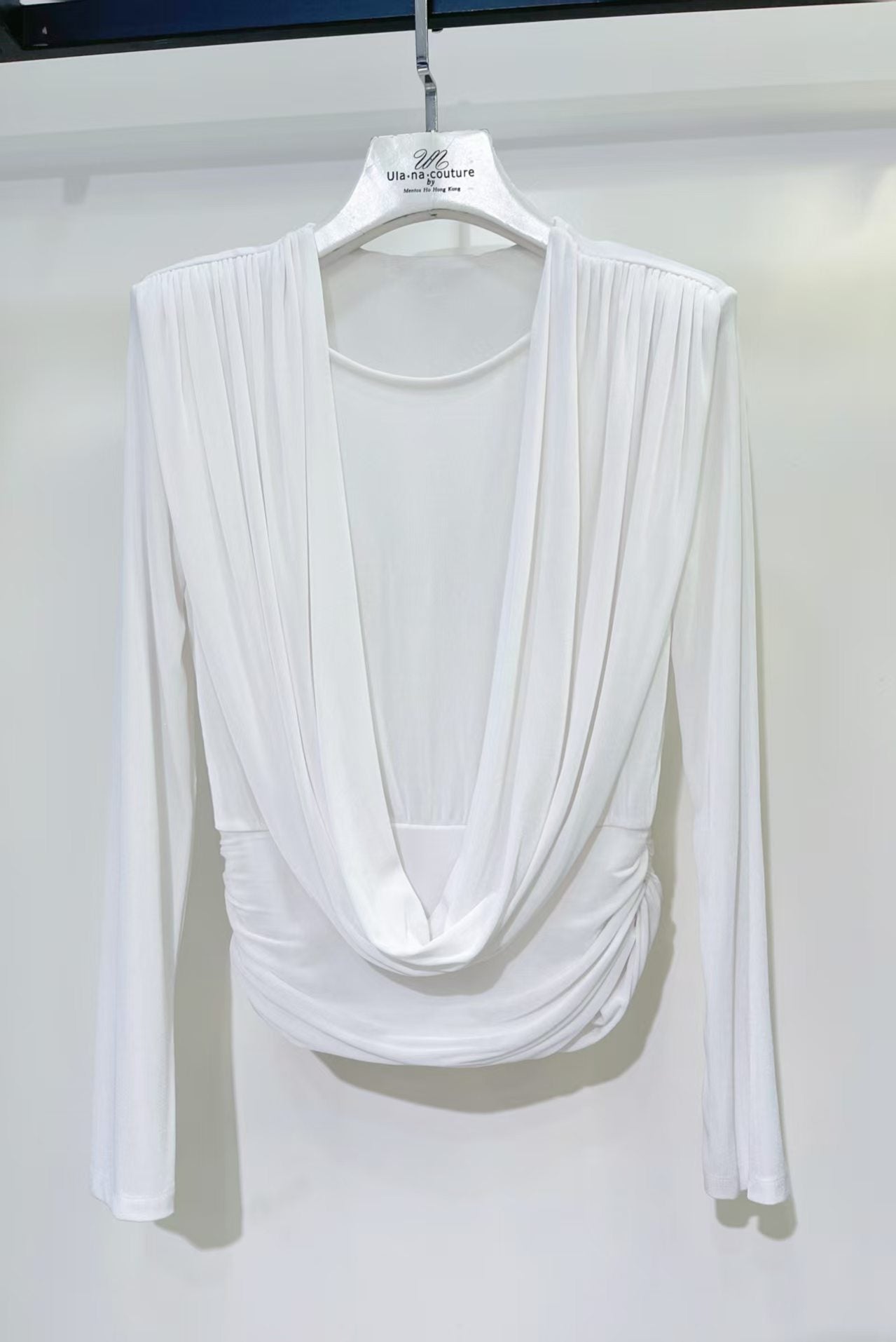 ULA white Cowl Neck Ruched Blouse