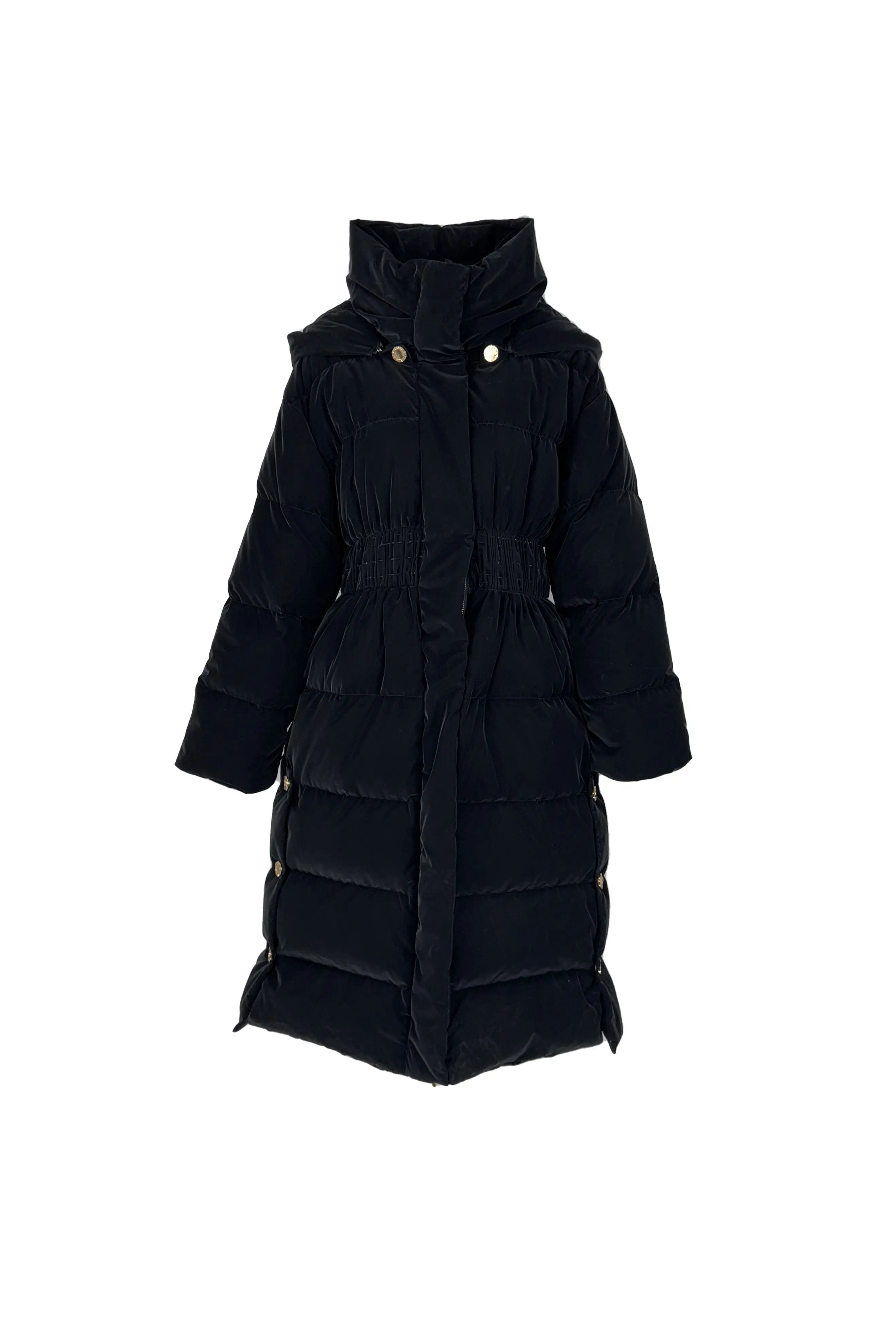 Sophisticated Black Long Puffer Coat - Winter Elegance ULA