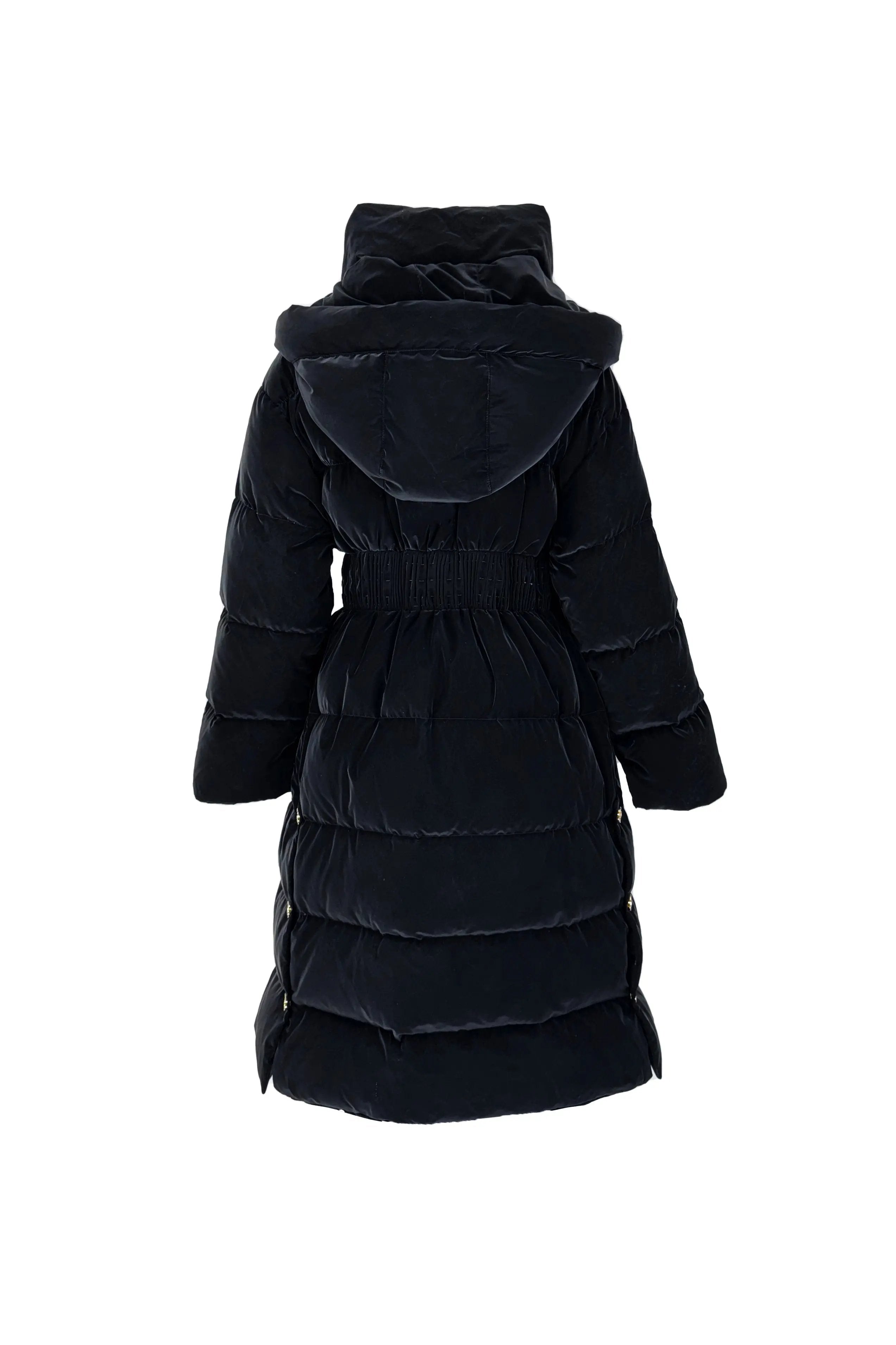 Sophisticated Black Long Puffer Coat - Winter Elegance ULA