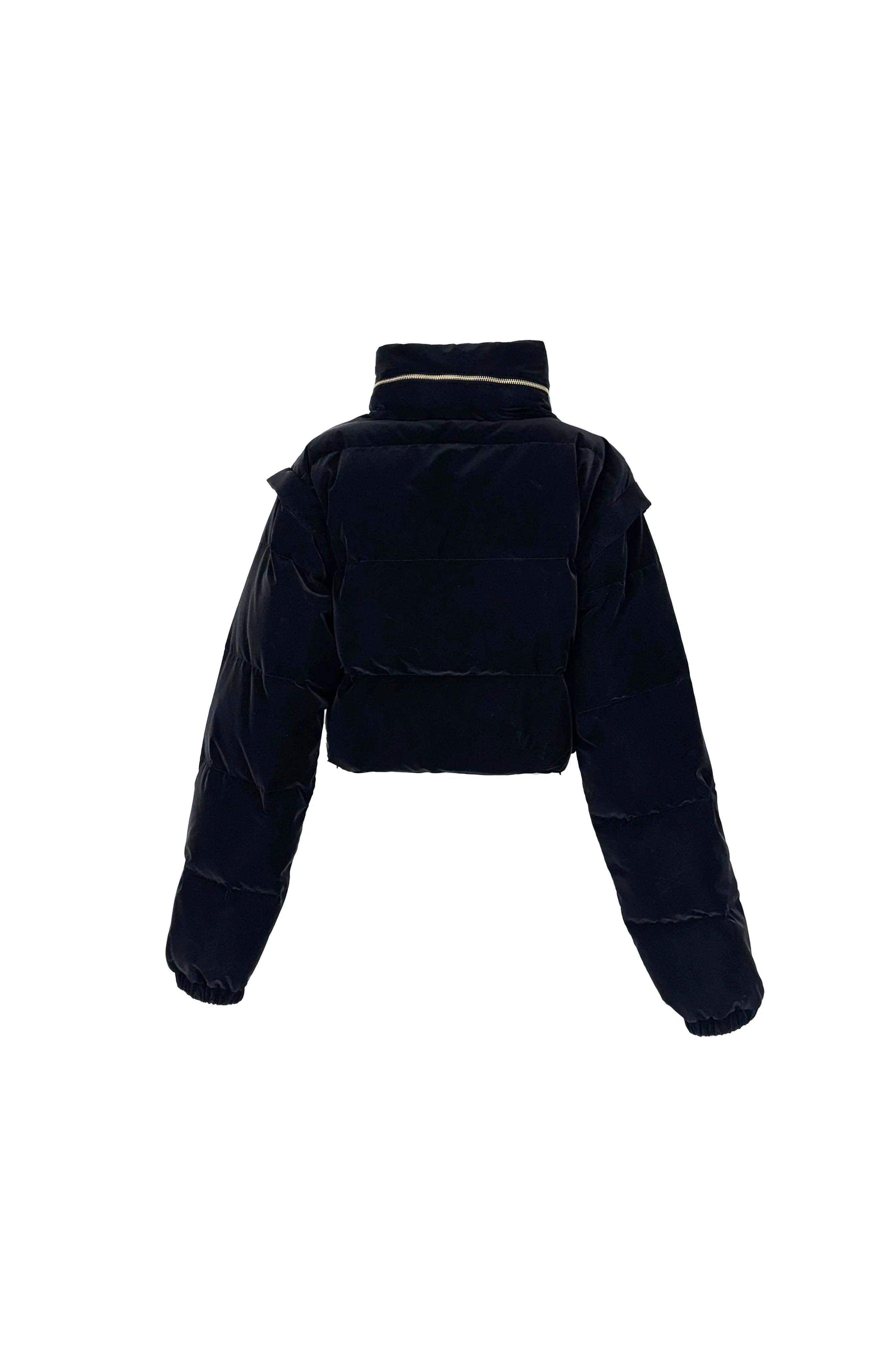 Cool Black Cropped Puffer Jacket - Winter Essential ULA