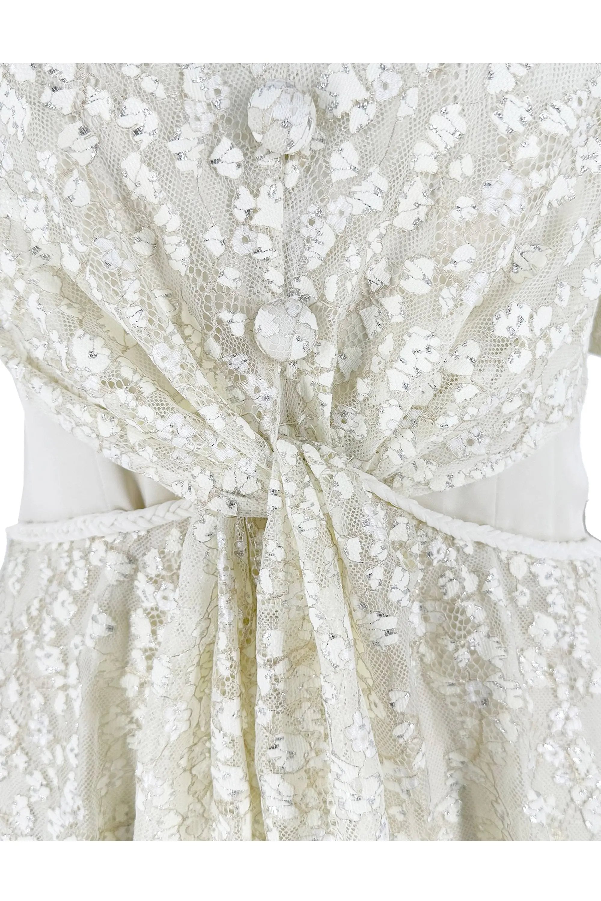 Ladies' Summer Gentle and Simple Lace V-neck Waist Cinched Dress ULA