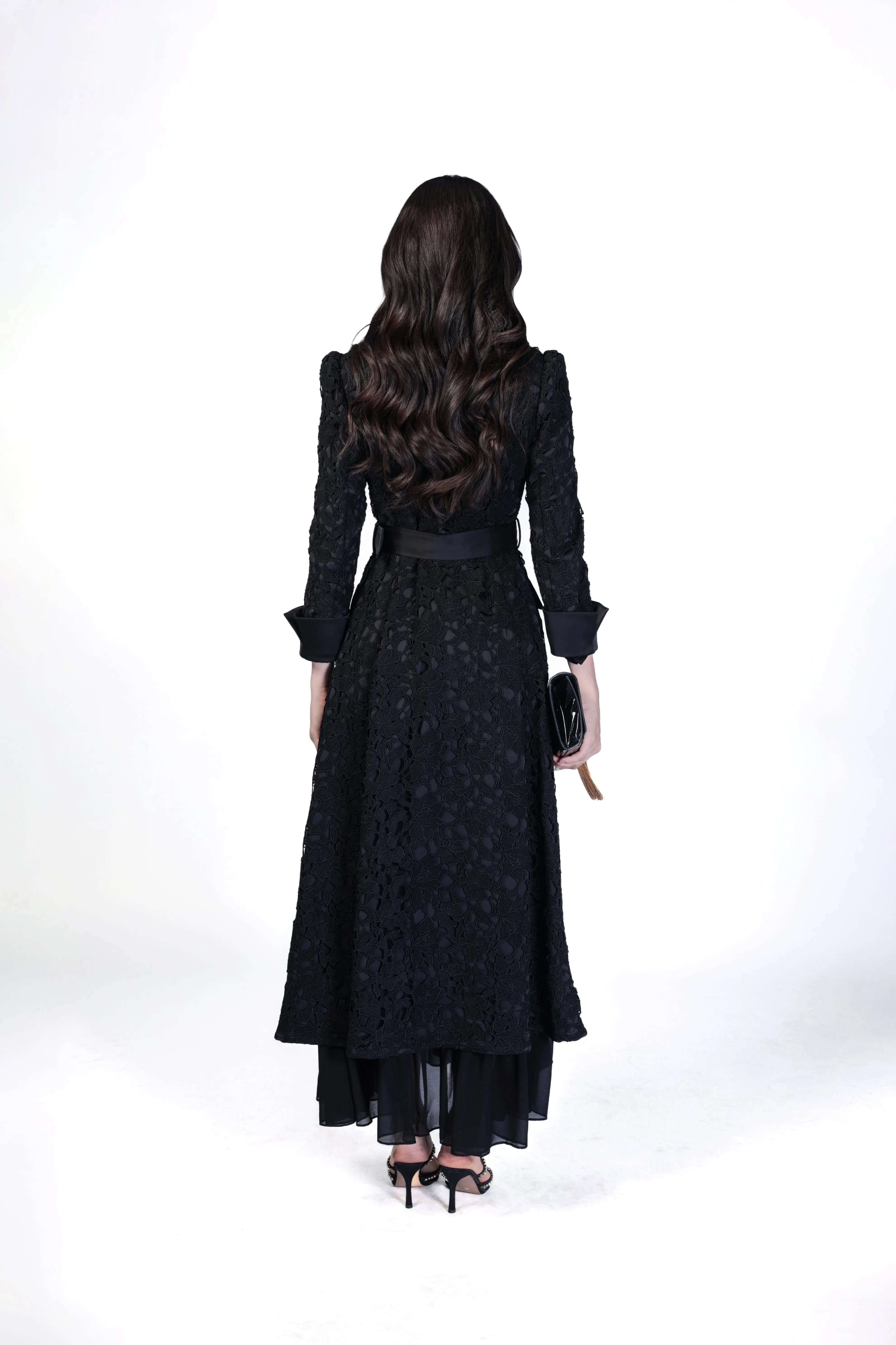 Lace Trench Coat with Belted Waist ULA