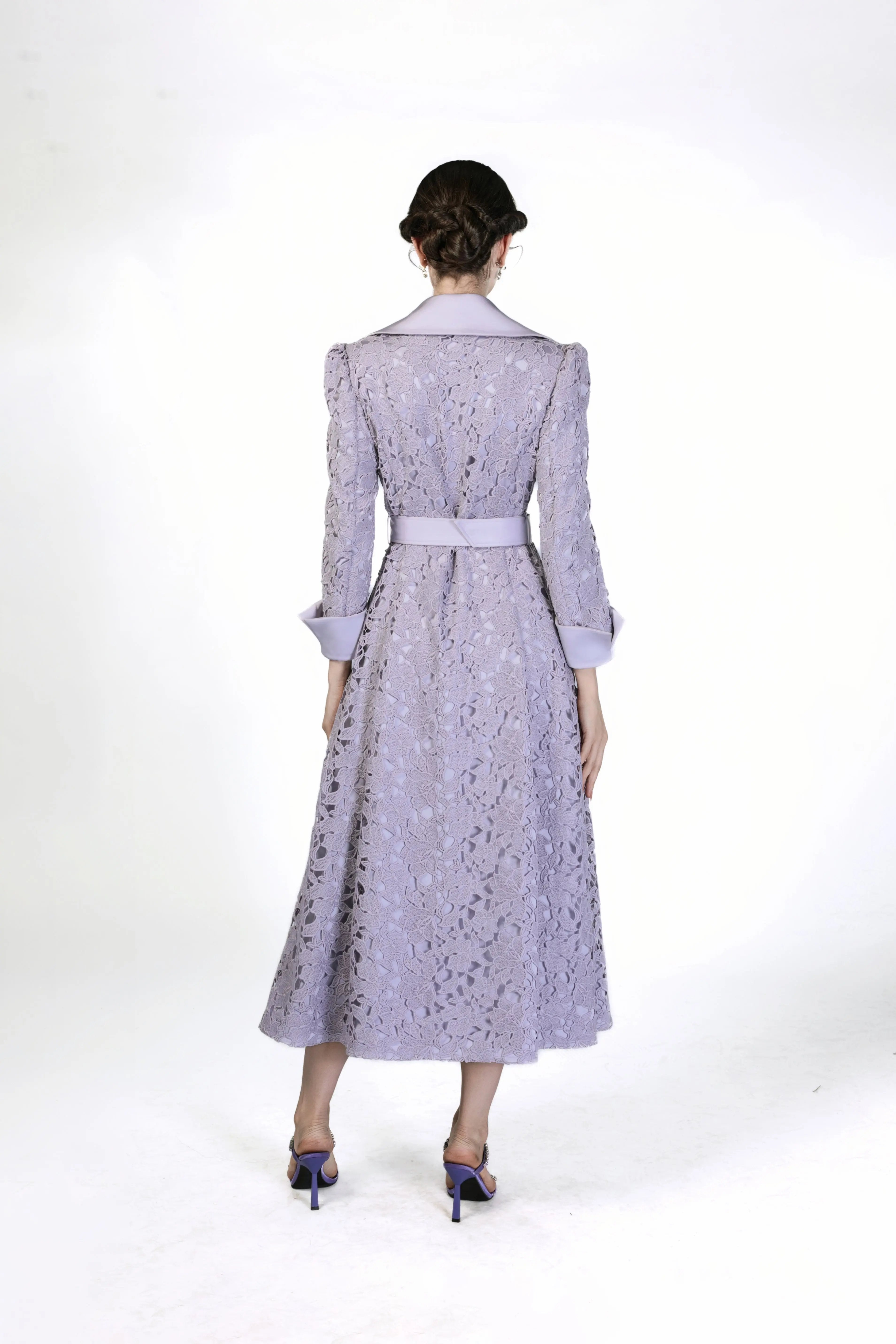 Lace Trench Coat with Belted Waist ULA