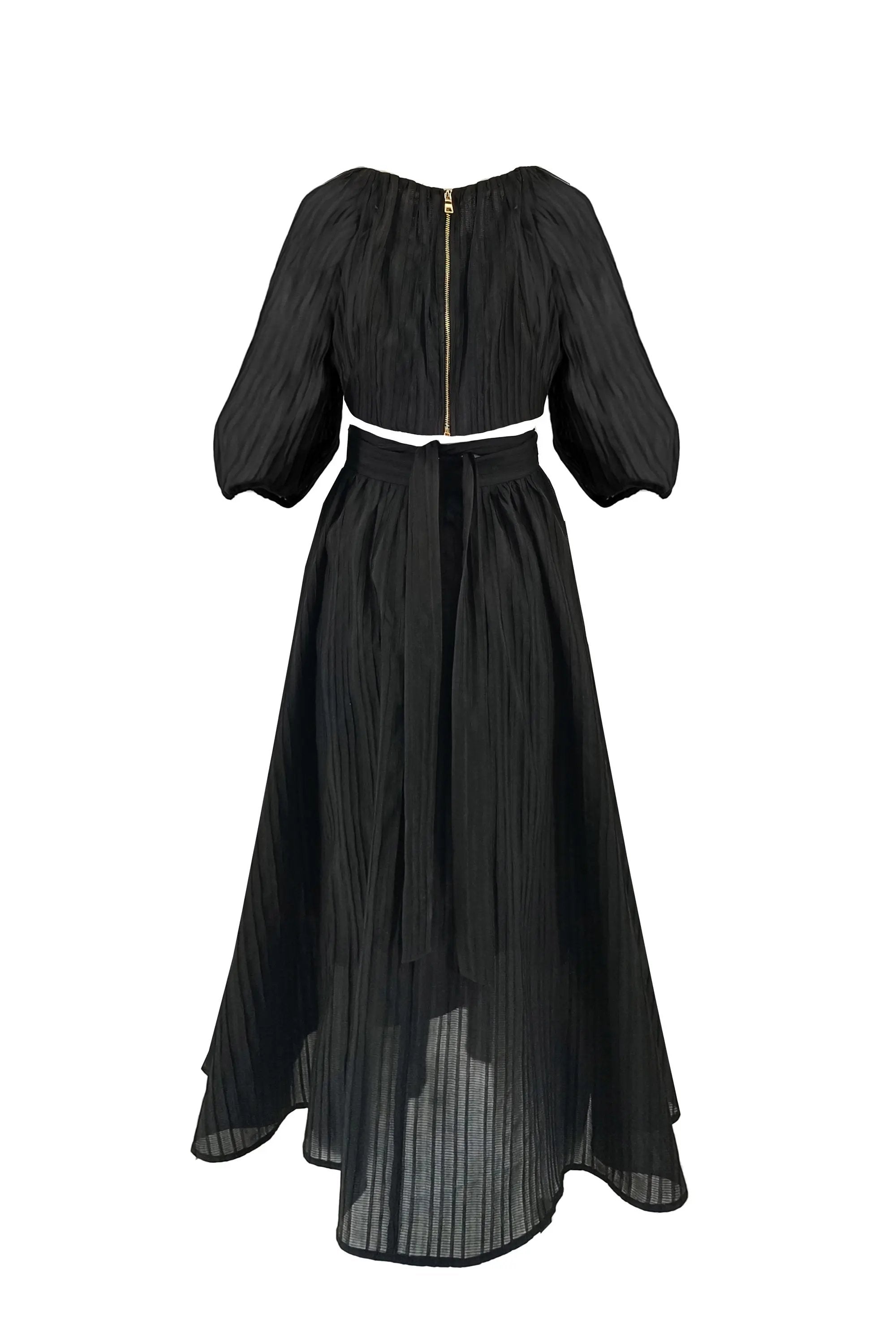 Ladies’ Spring and Summer Intellectual Round Neck Waist Dress ULA