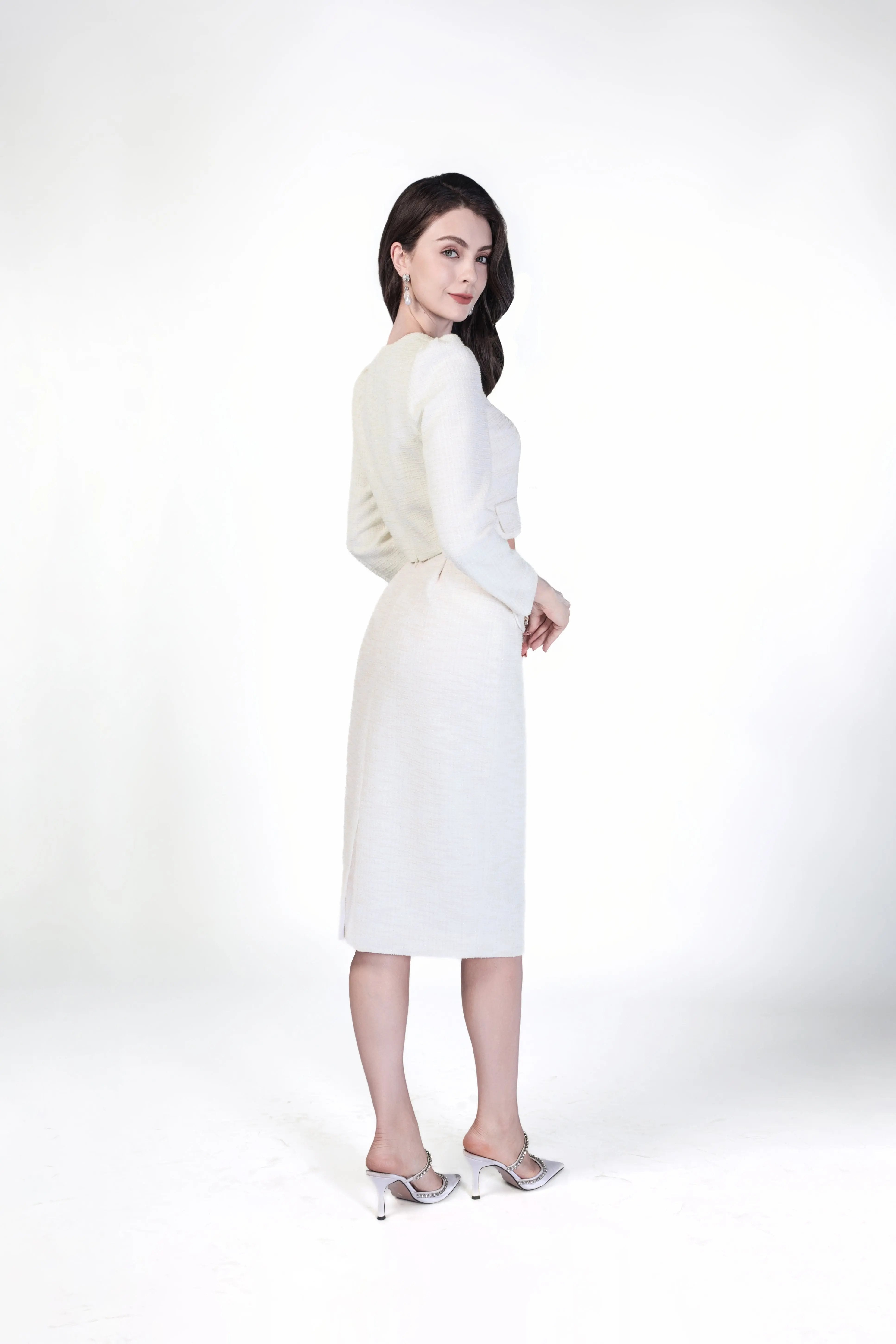 Glittering  Cocktail Dress with Pearl Buttons ULA