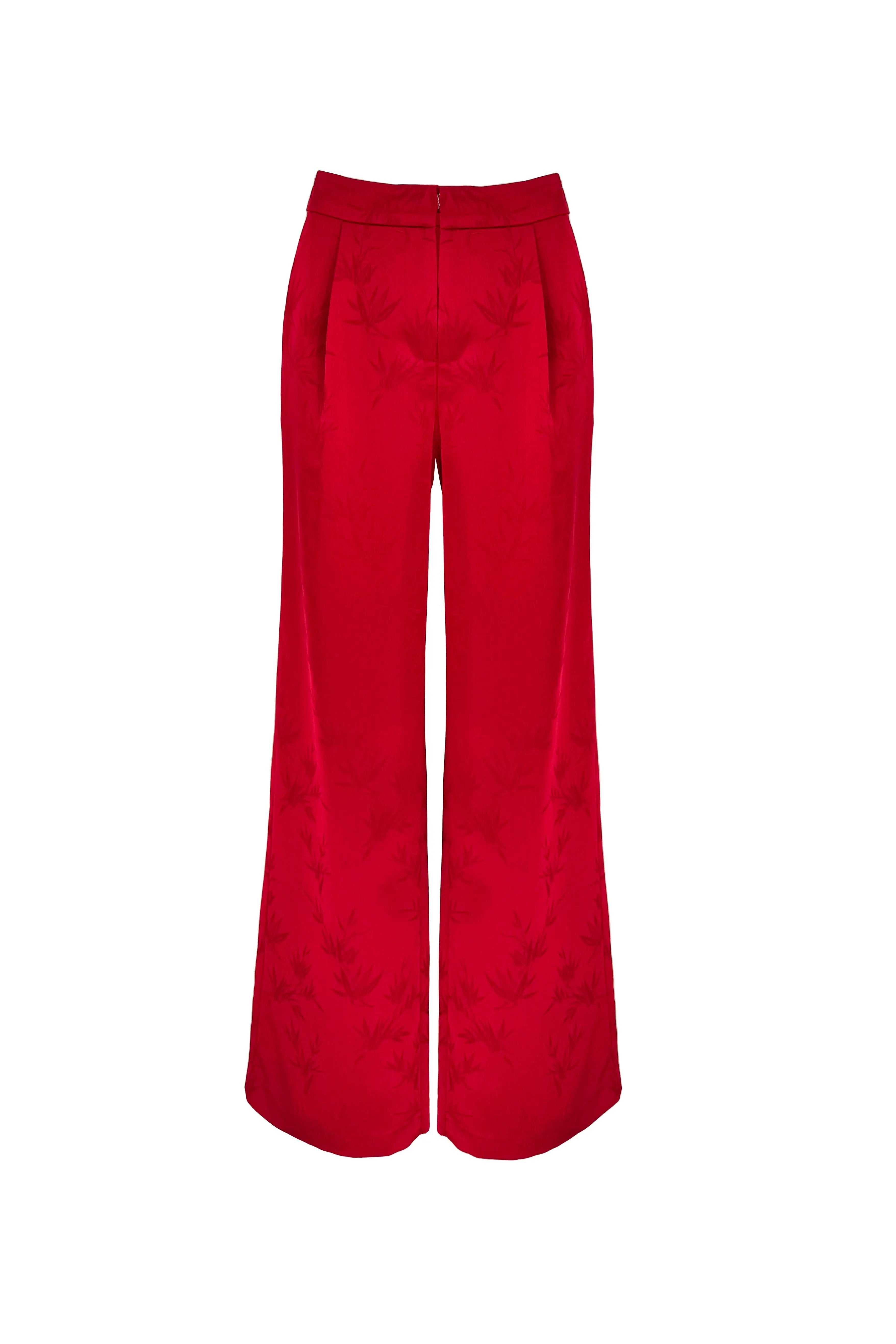 Vibrant Suit with Textured Jacket and Wide-Leg Pants ULA