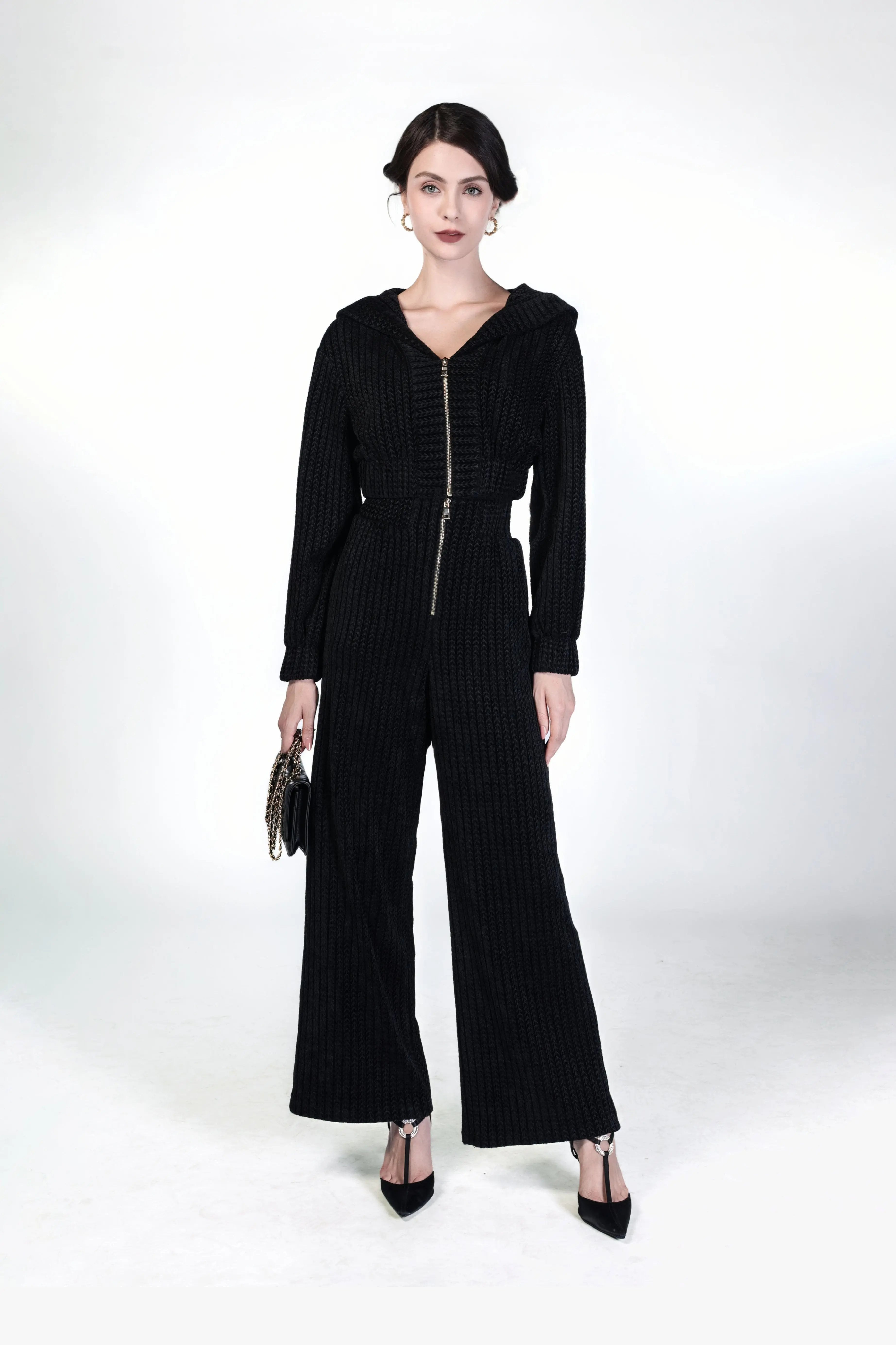 Elegant umpsuit with Zippered Front Detail ULA