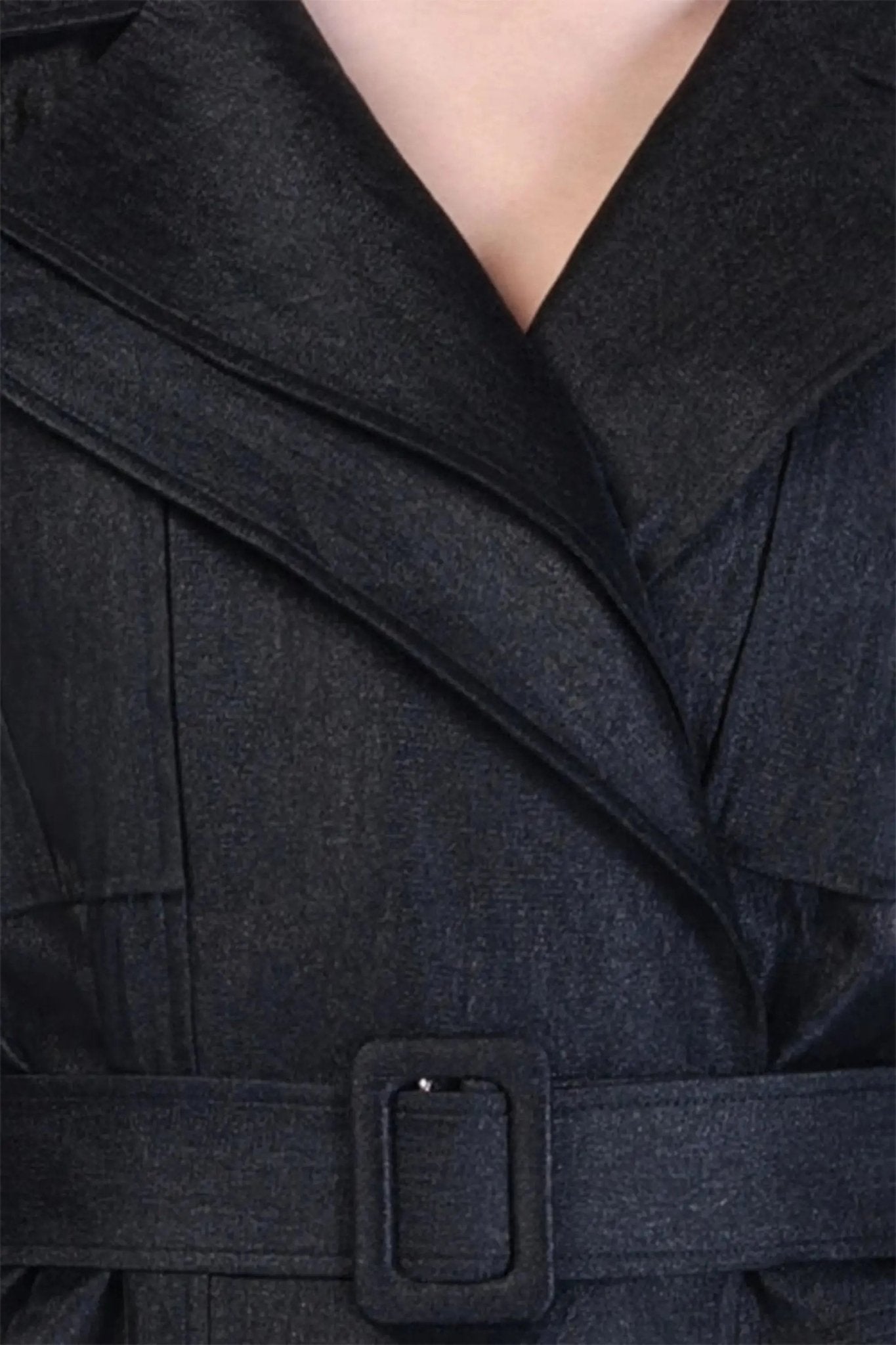 Chic Black Wrap Jacket and Flare Pants Set ULA