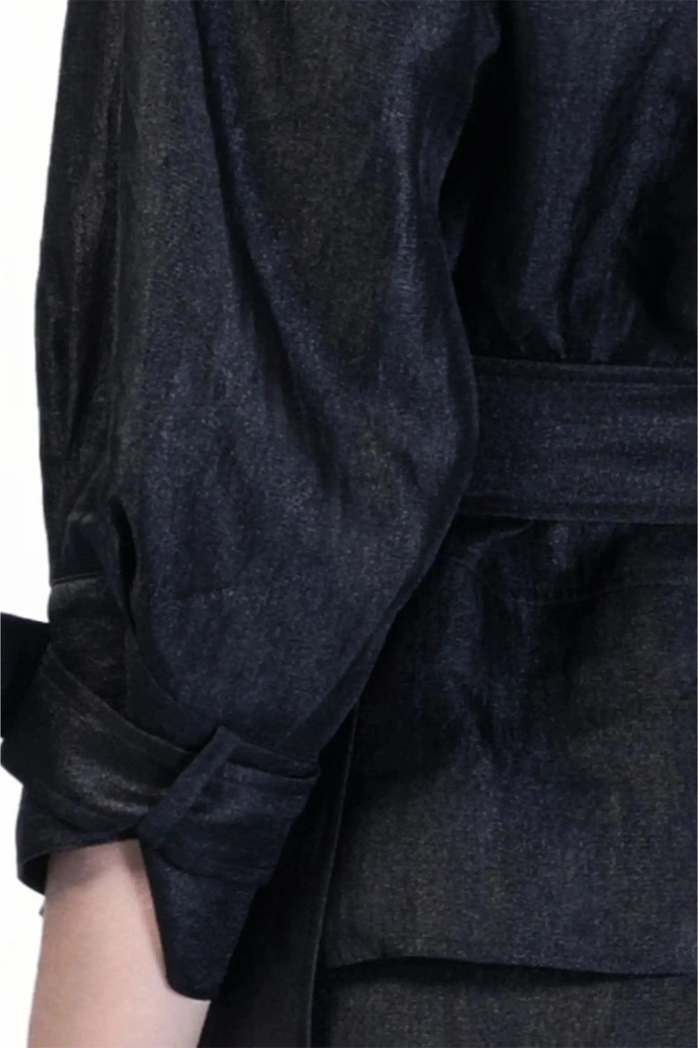 Chic Black Wrap Jacket and Flare Pants Set ULA