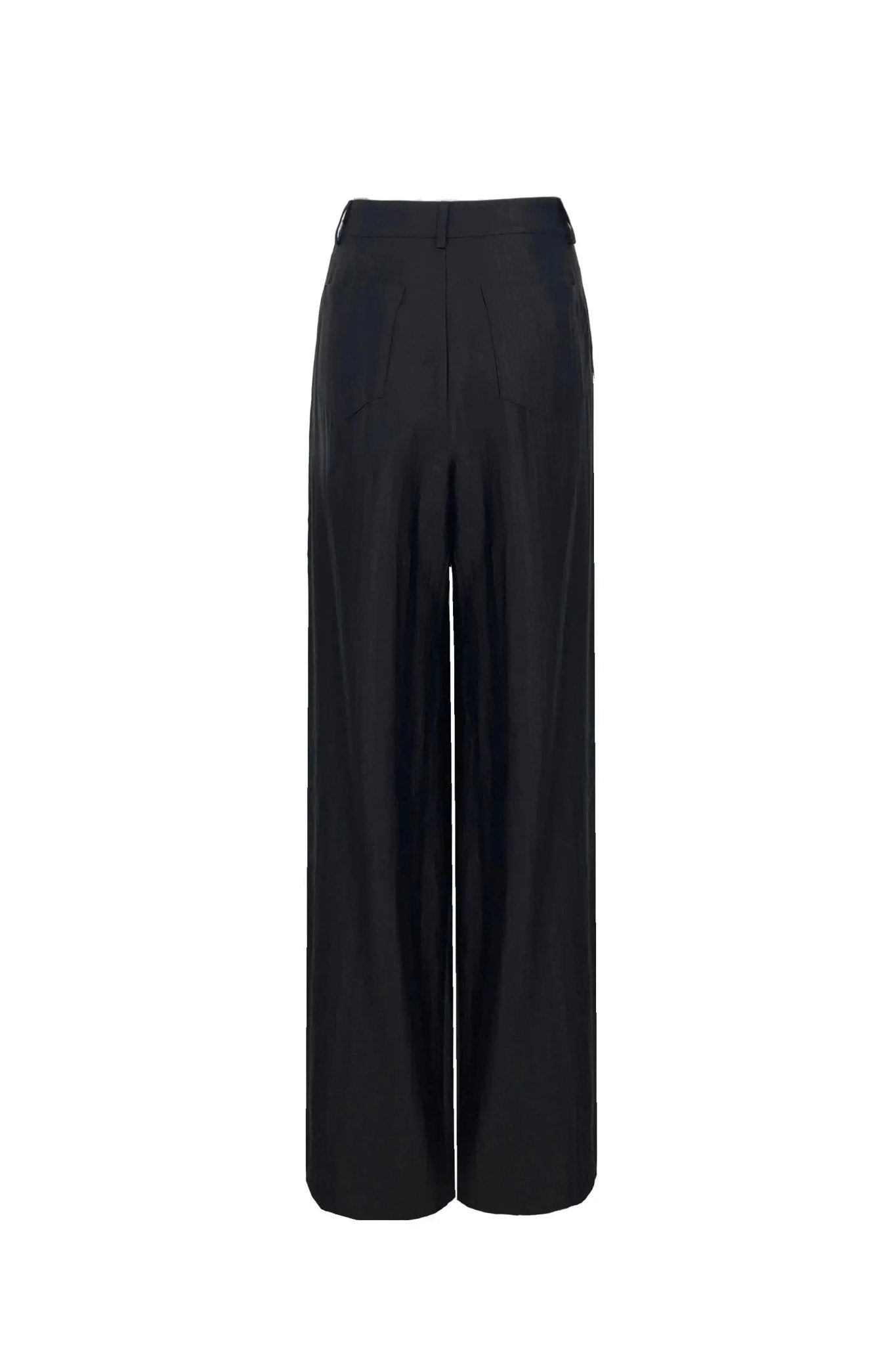 Chic Black Wrap Jacket and Flare Pants Set ULA