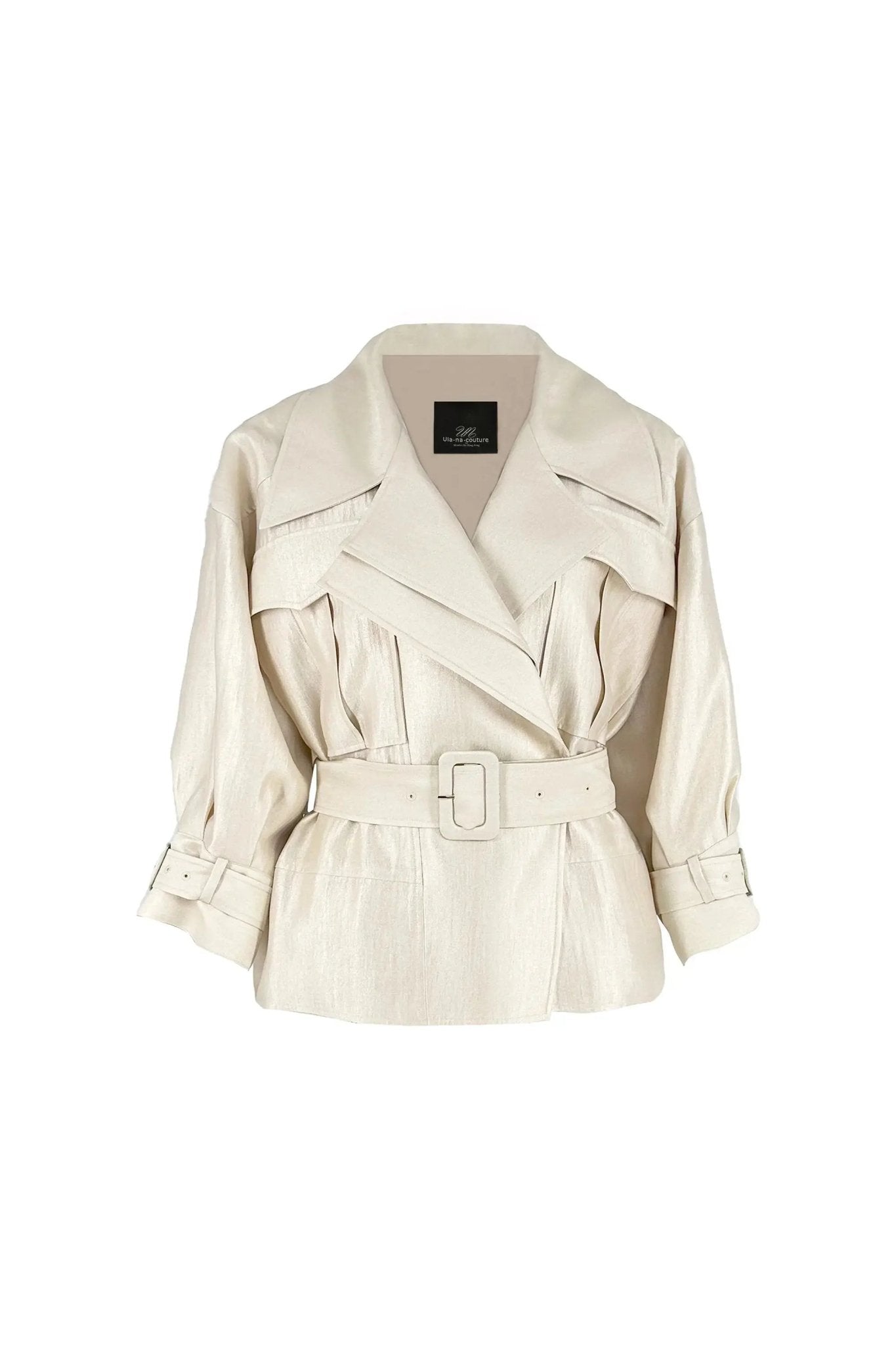 Chic Black Wrap Jacket and Flare Pants Set ULA