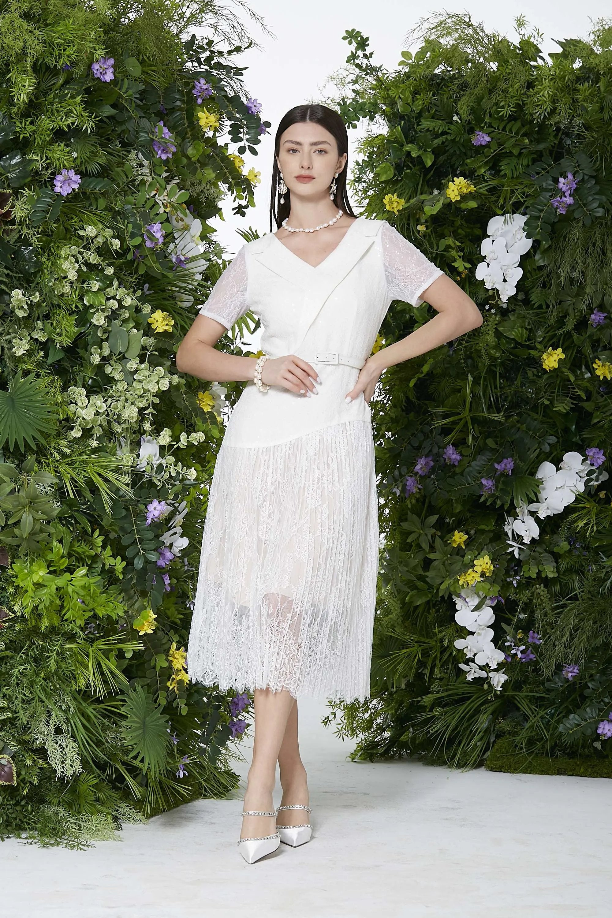 Fashionable embroidered pleated skirt for children's high-end dress ULA