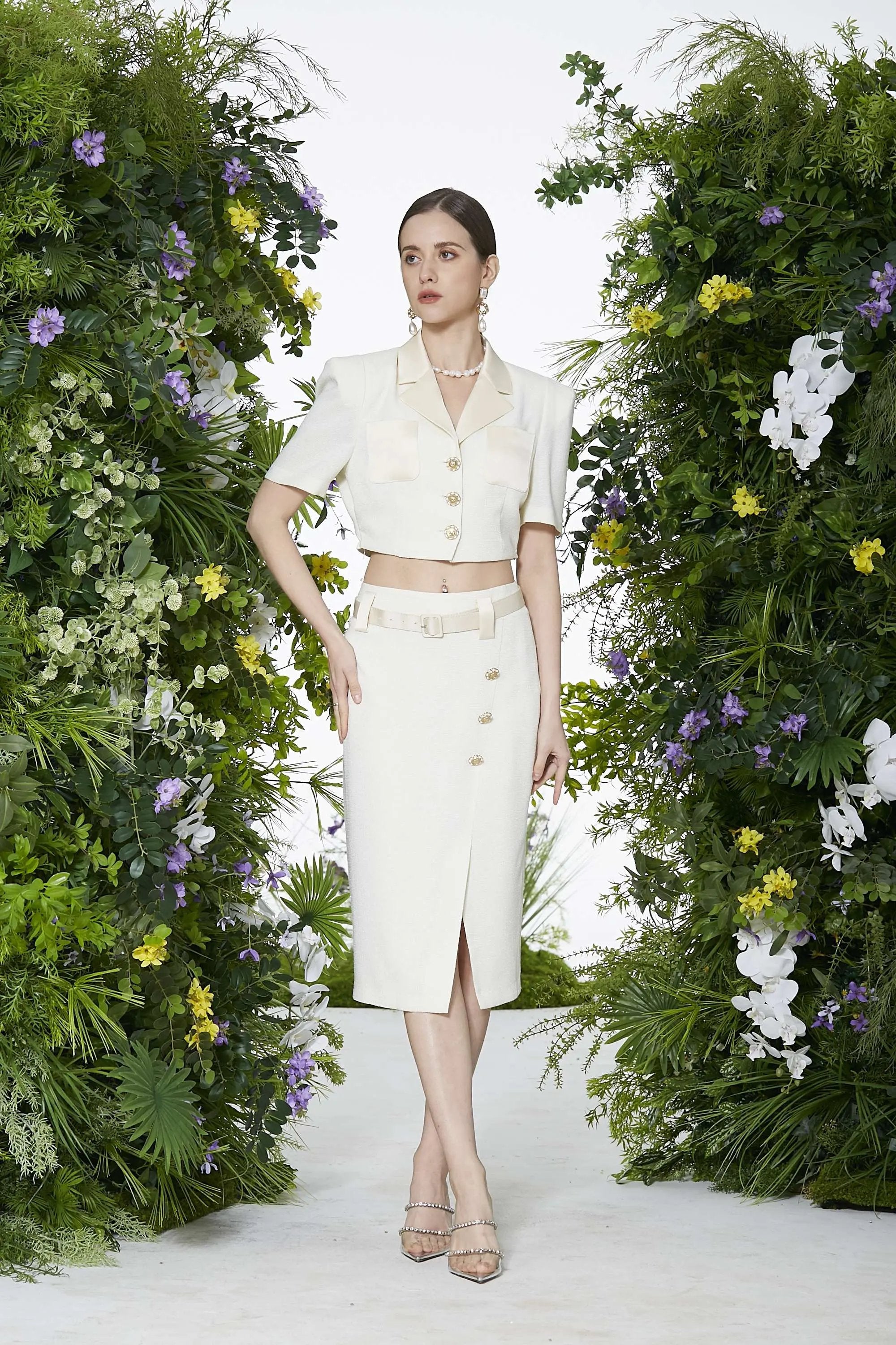 Ladies' Summer Sexy Temperament V-neck Suit Skirt ULA