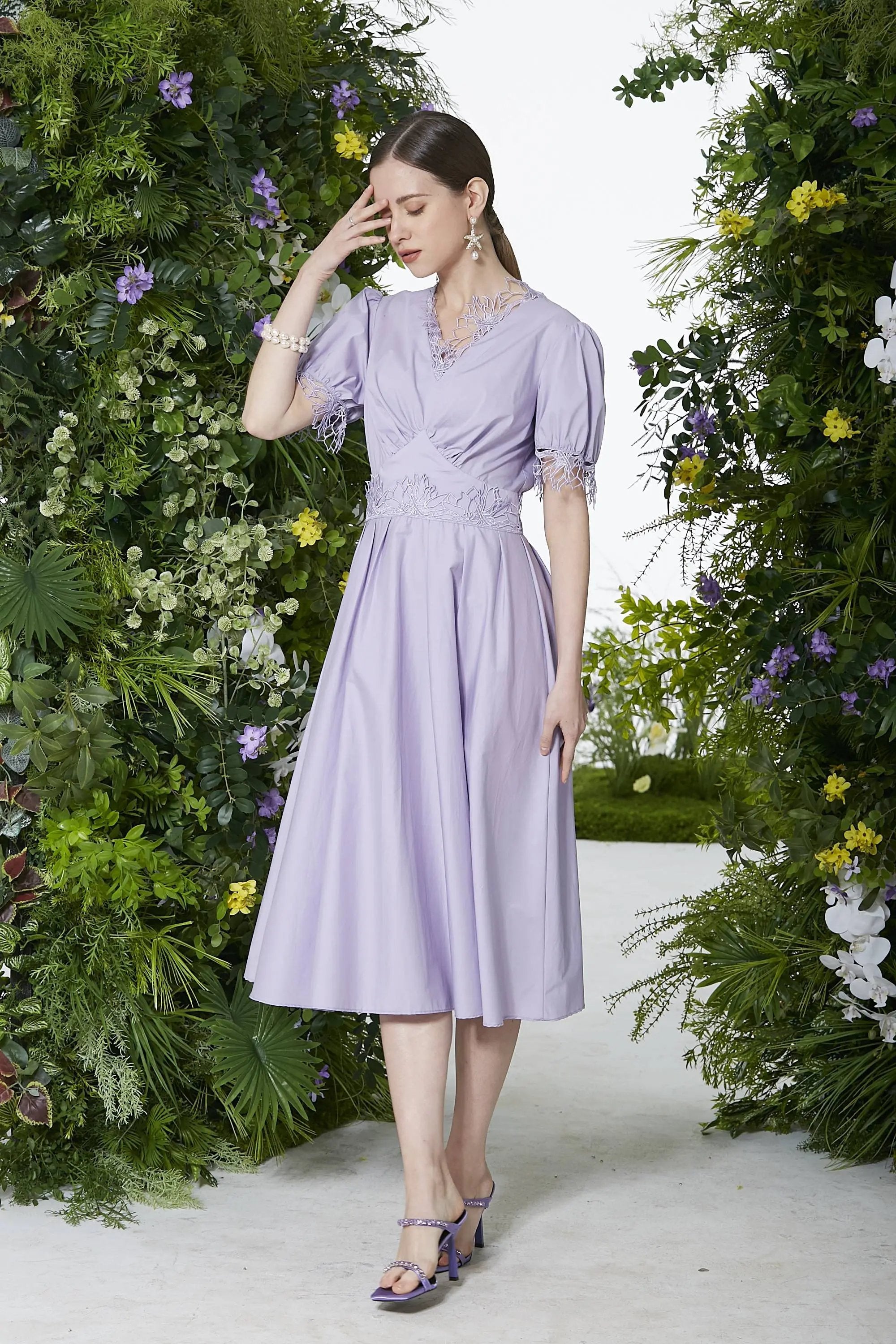 Dresses for women's summer new lace patchwork French dress ULA