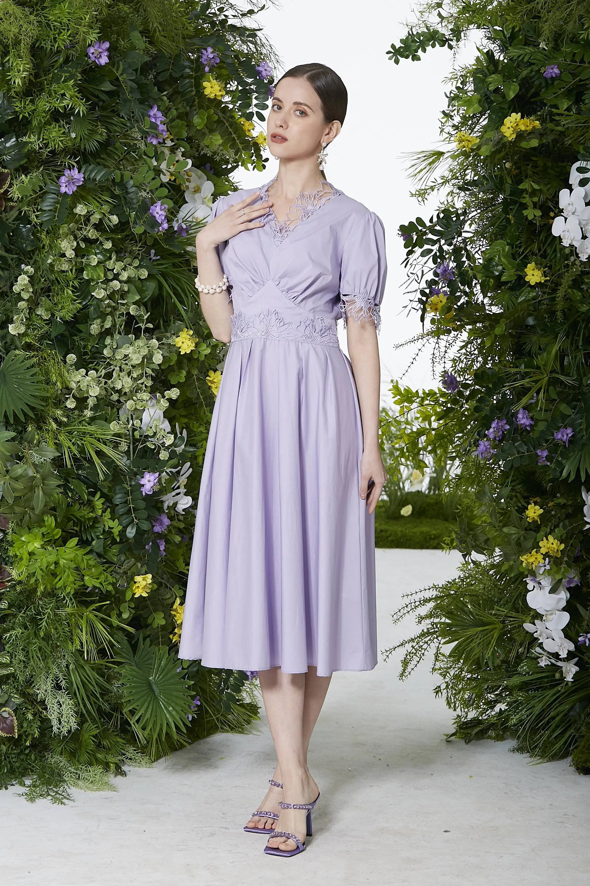 Dresses for women's summer new lace patchwork French dress ULA