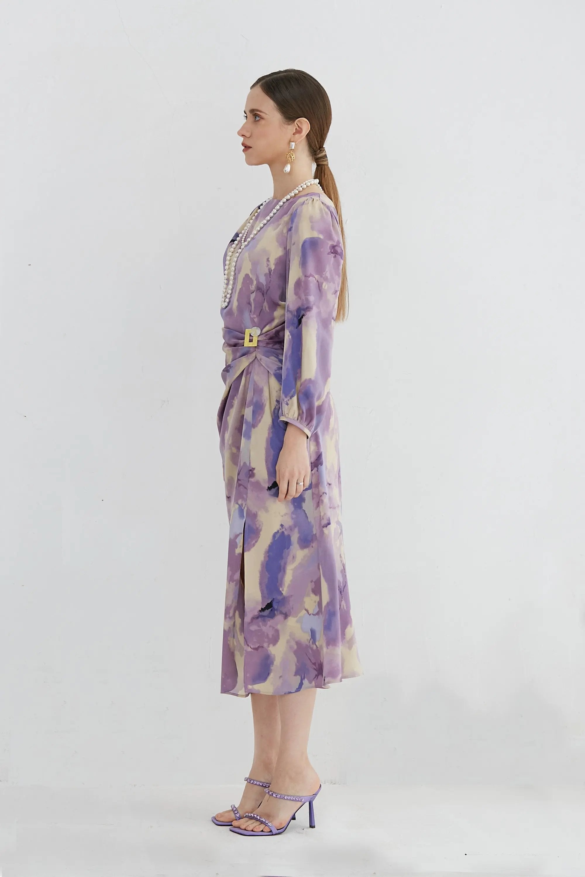 Women’s Elegant knee-length With a Watercolor Dress ULA