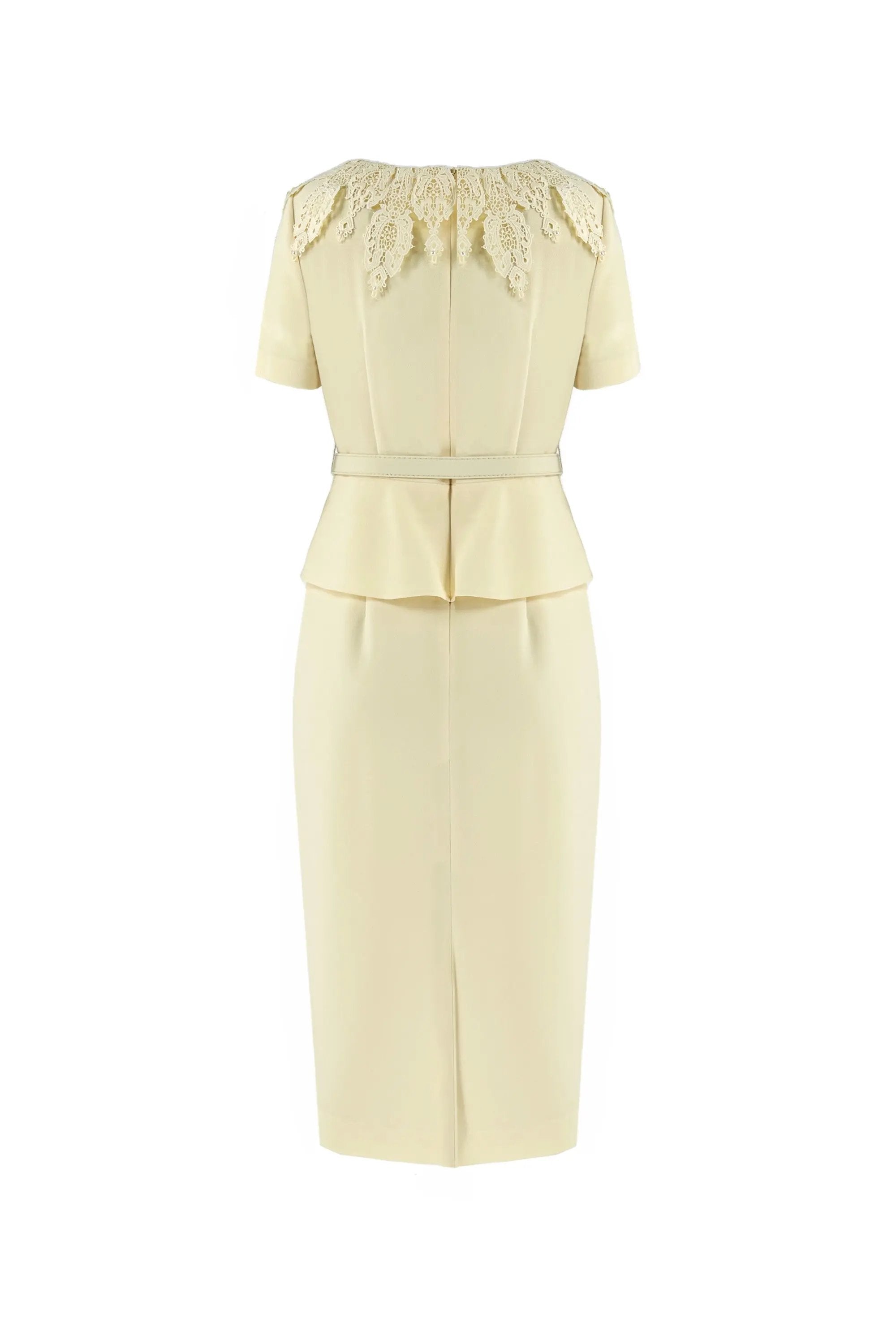 Women’s Summer Milky Yellow Lace Temperament Dress ULA