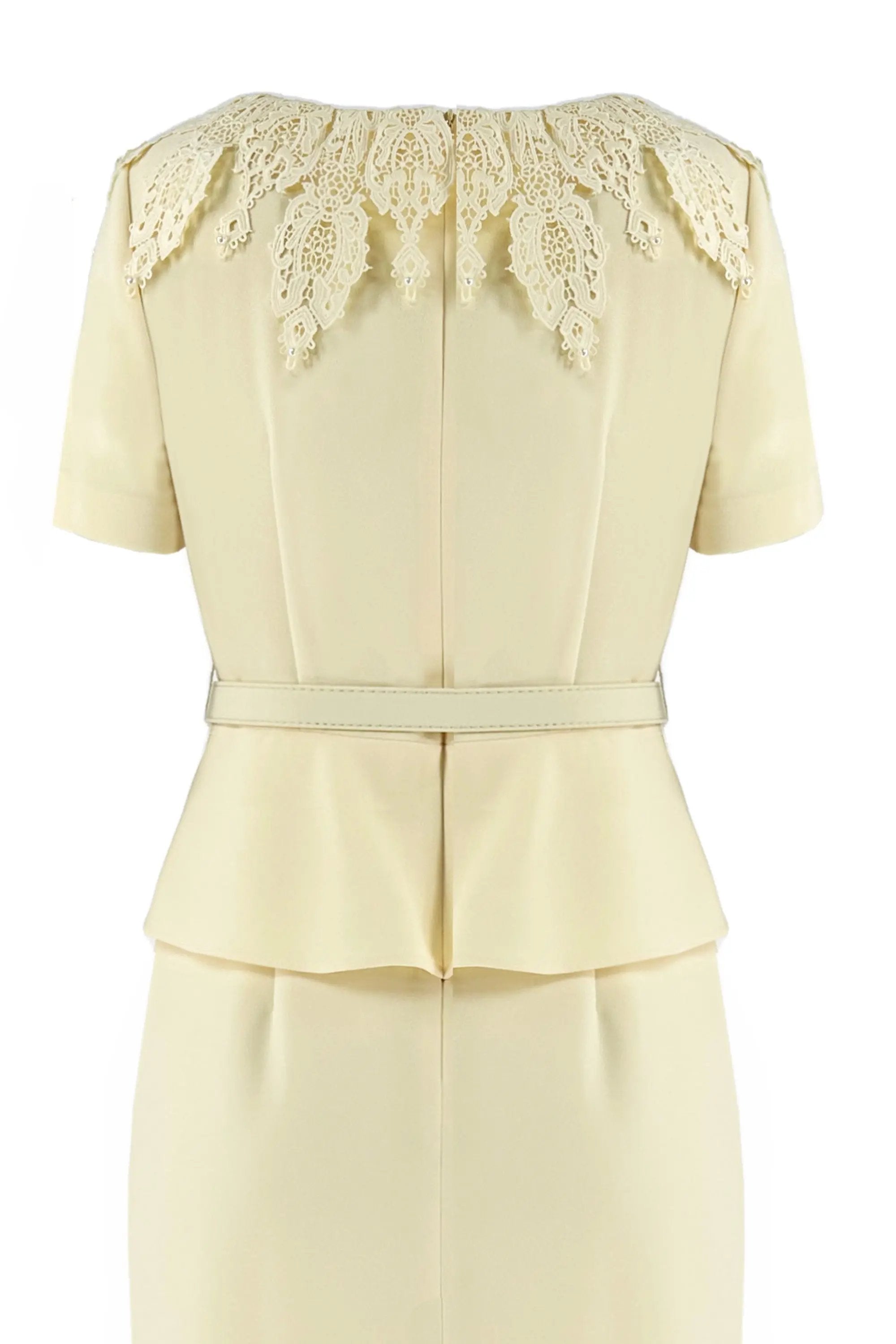 Women’s Summer Milky Yellow Lace Temperament Dress ULA