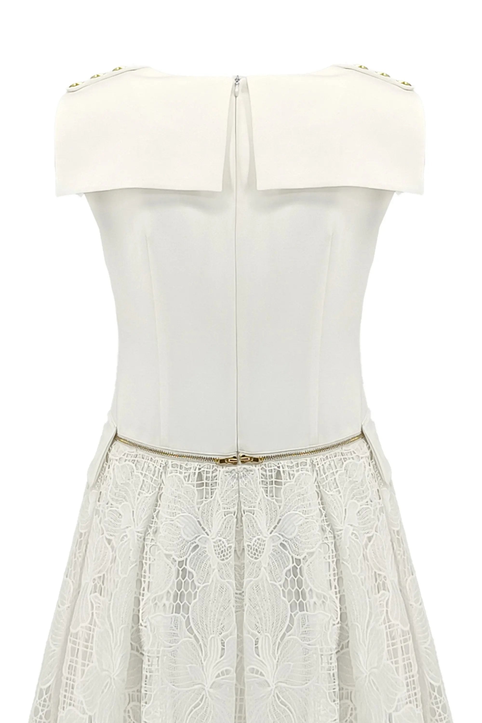 Elegant temperament lapel pleated sleeveless dress double V-neck simple waist hide meat thin A-line pleated vest dress ULA