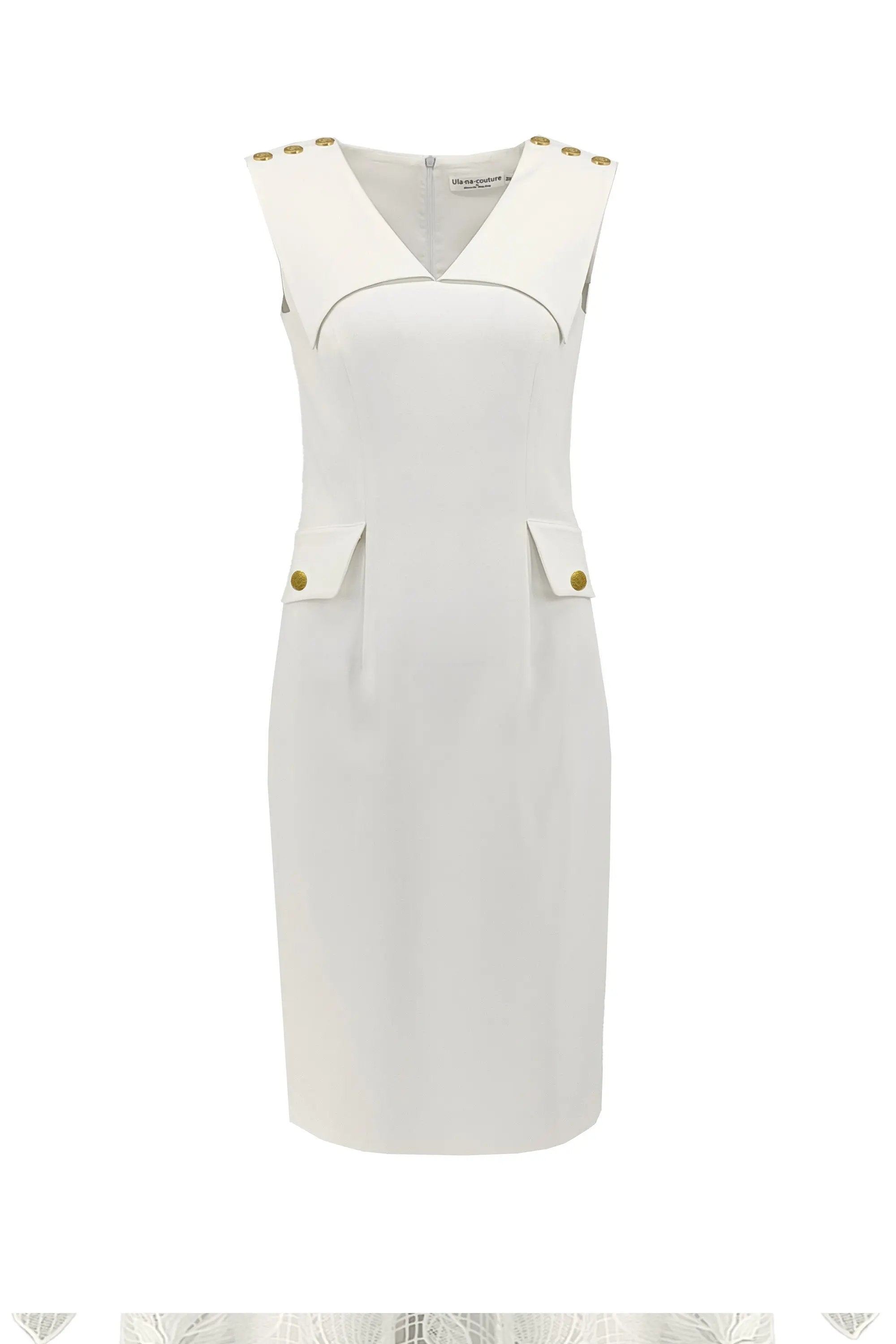 Elegant temperament lapel pleated sleeveless dress double V-neck simple waist hide meat thin A-line pleated vest dress ULA