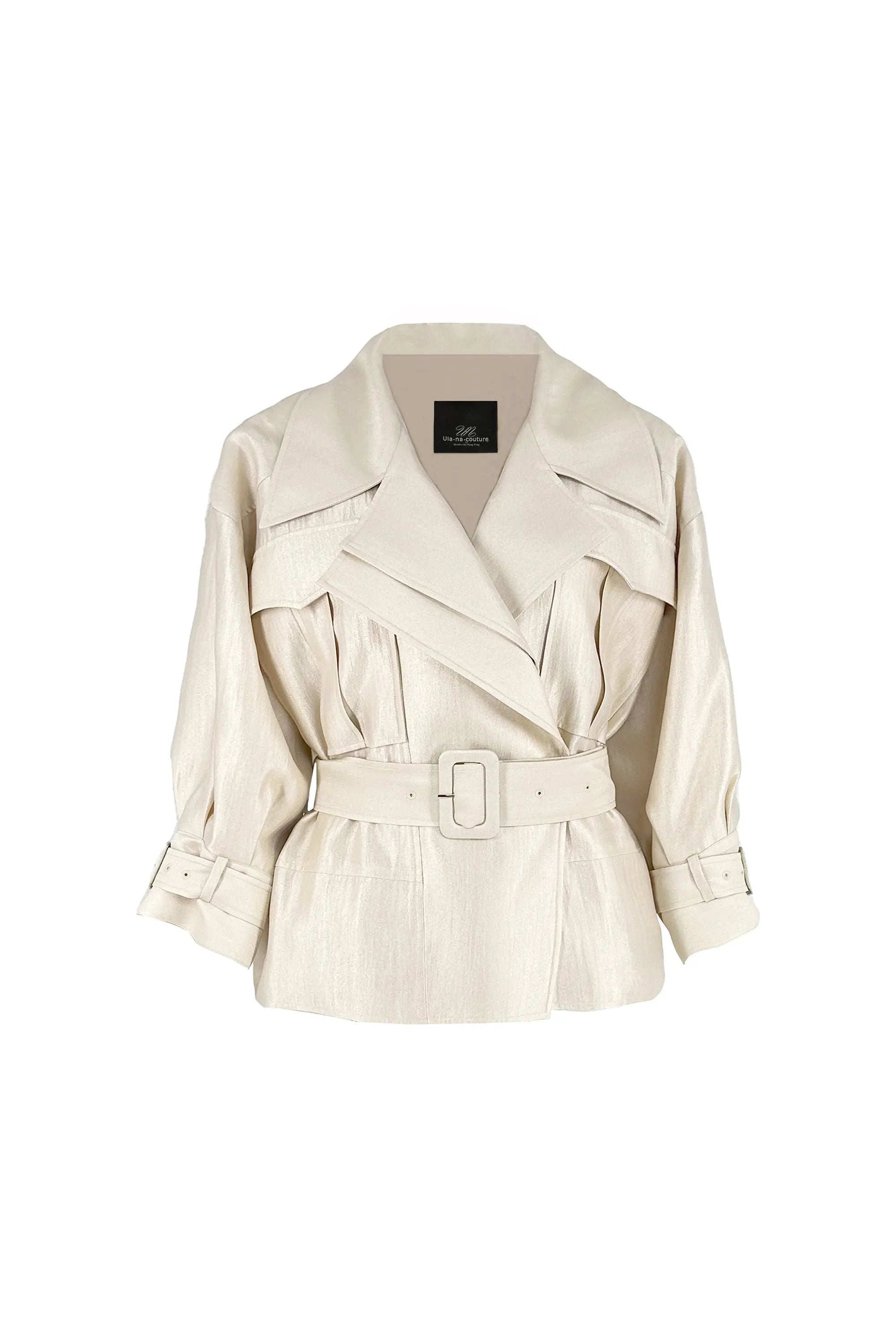 Chic Black Wrap Jacket and Flare Pants Set ULA