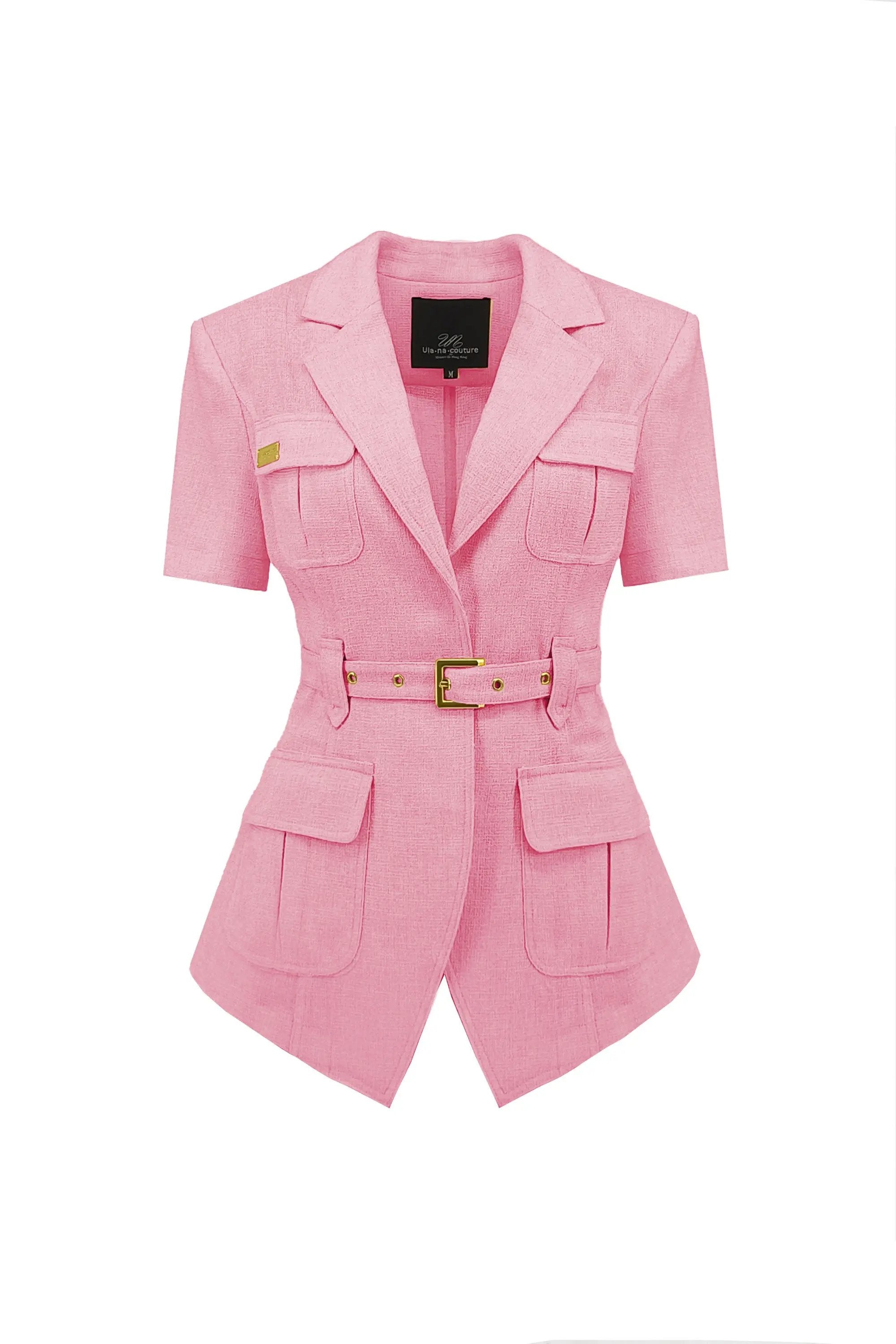 Women’s Summer Intellectual High Rose Red Wide-Leg Suit. ULA