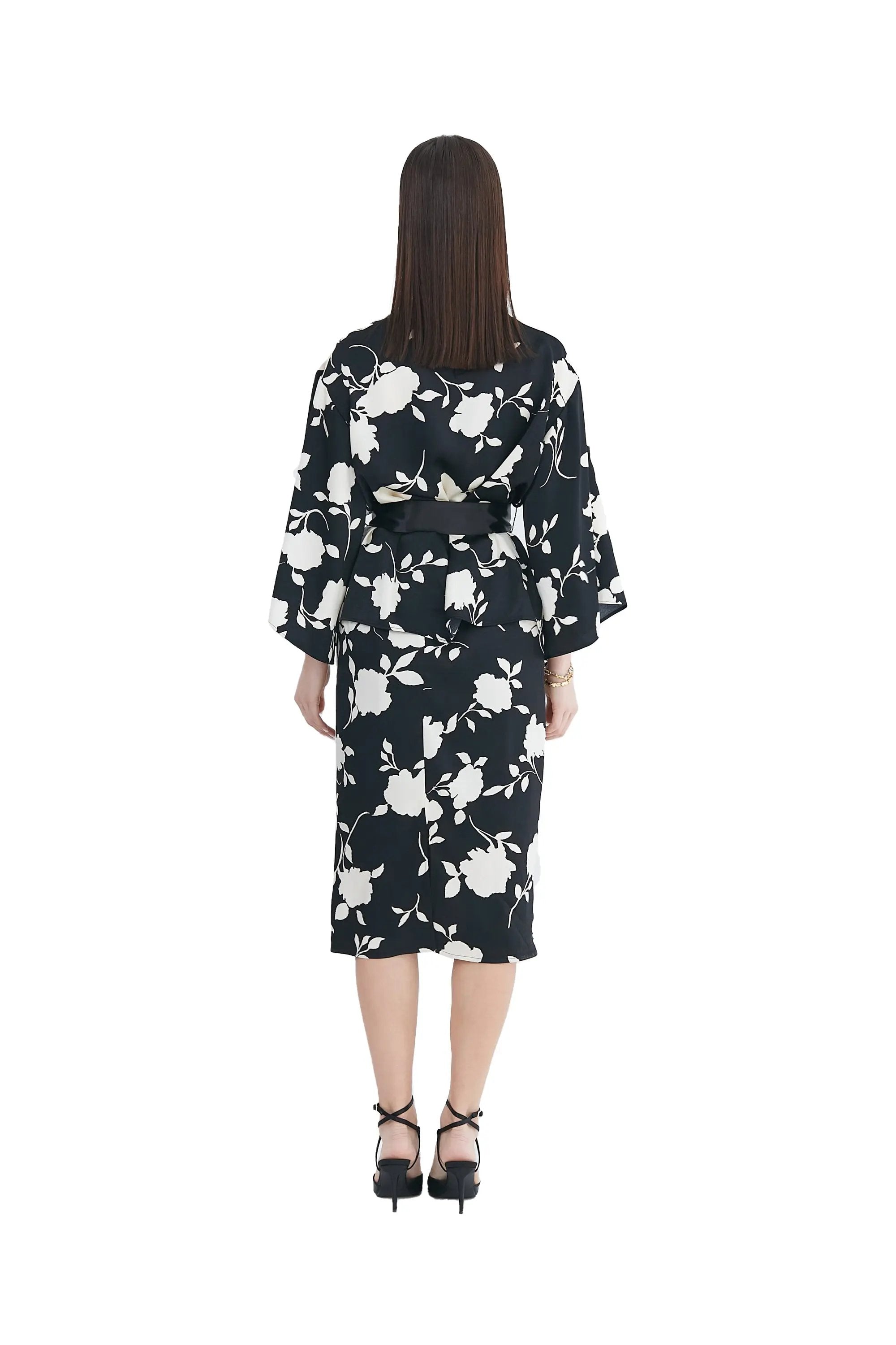 Women’s Spring High Delicacy Printing Elegant Nipped Waists Dress ULA