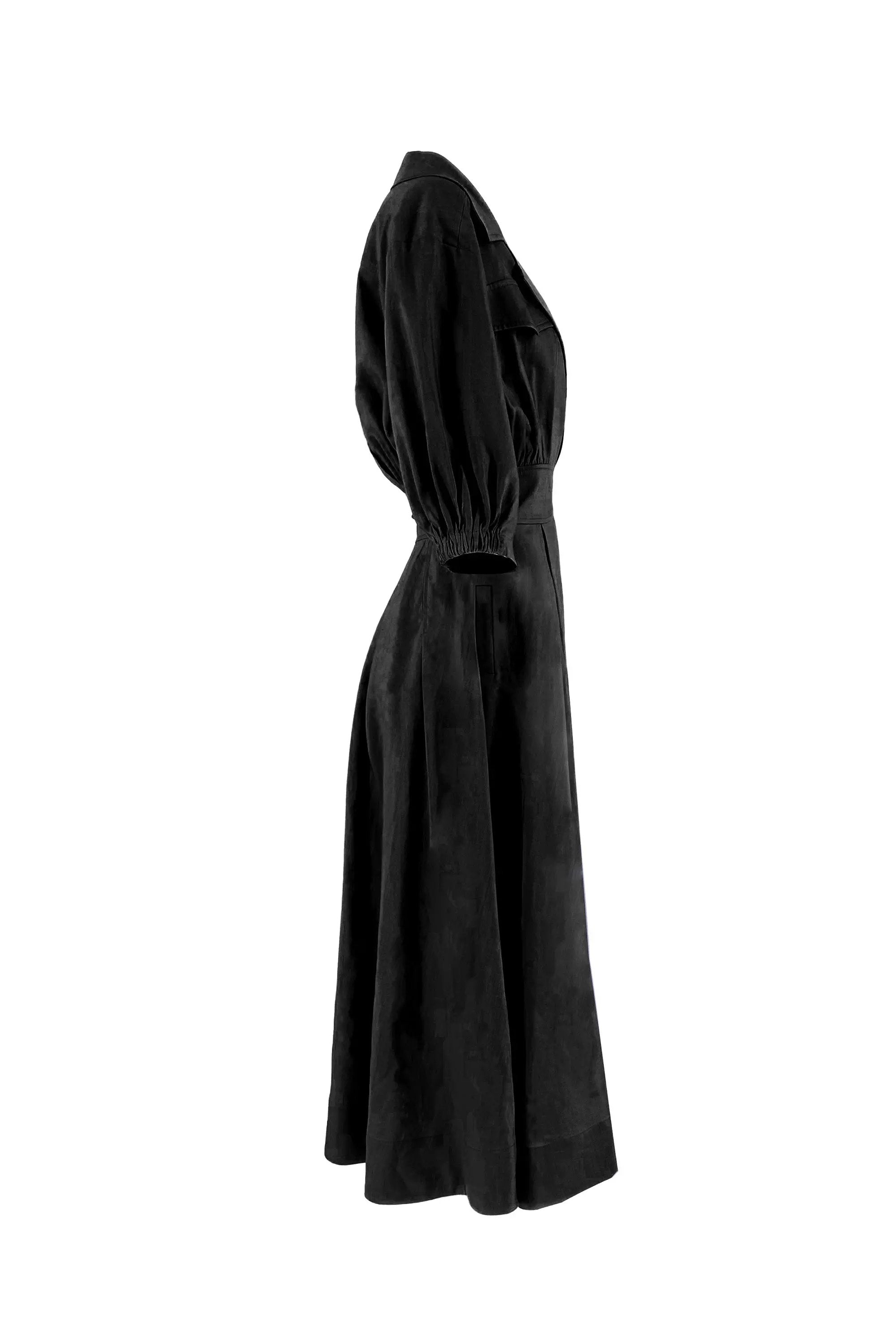 Women’s Spring High Elegant Intellectual V-neck Nipped Waists Dress ULA