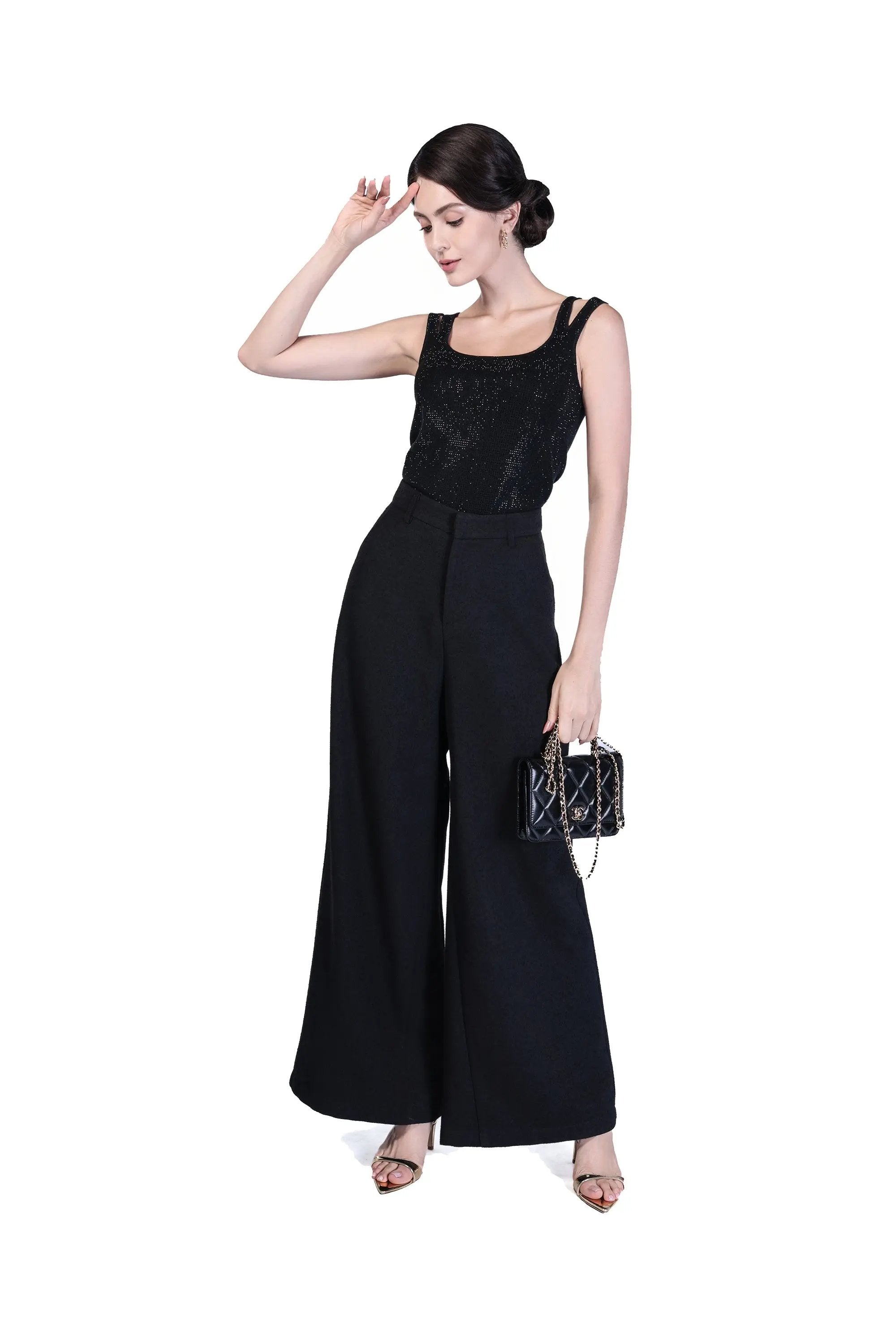 Glamourous Black Sparkle Tank ULA