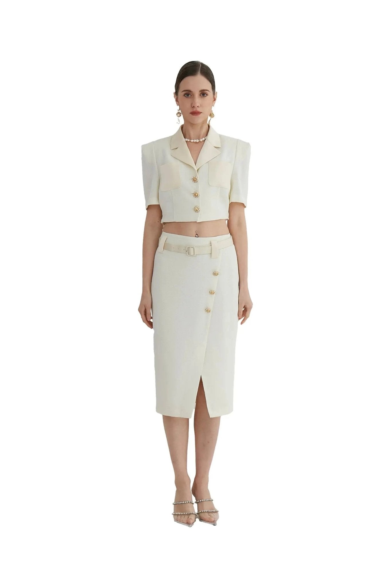 Ladies' Summer Sexy Temperament V-neck Suit Skirt ULA