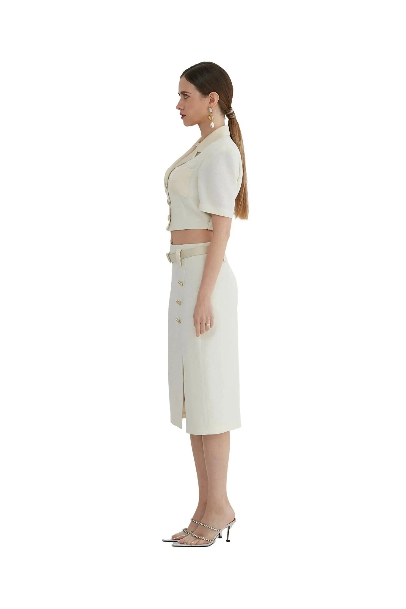 Ladies' Summer Sexy Temperament V-neck Suit Skirt ULA
