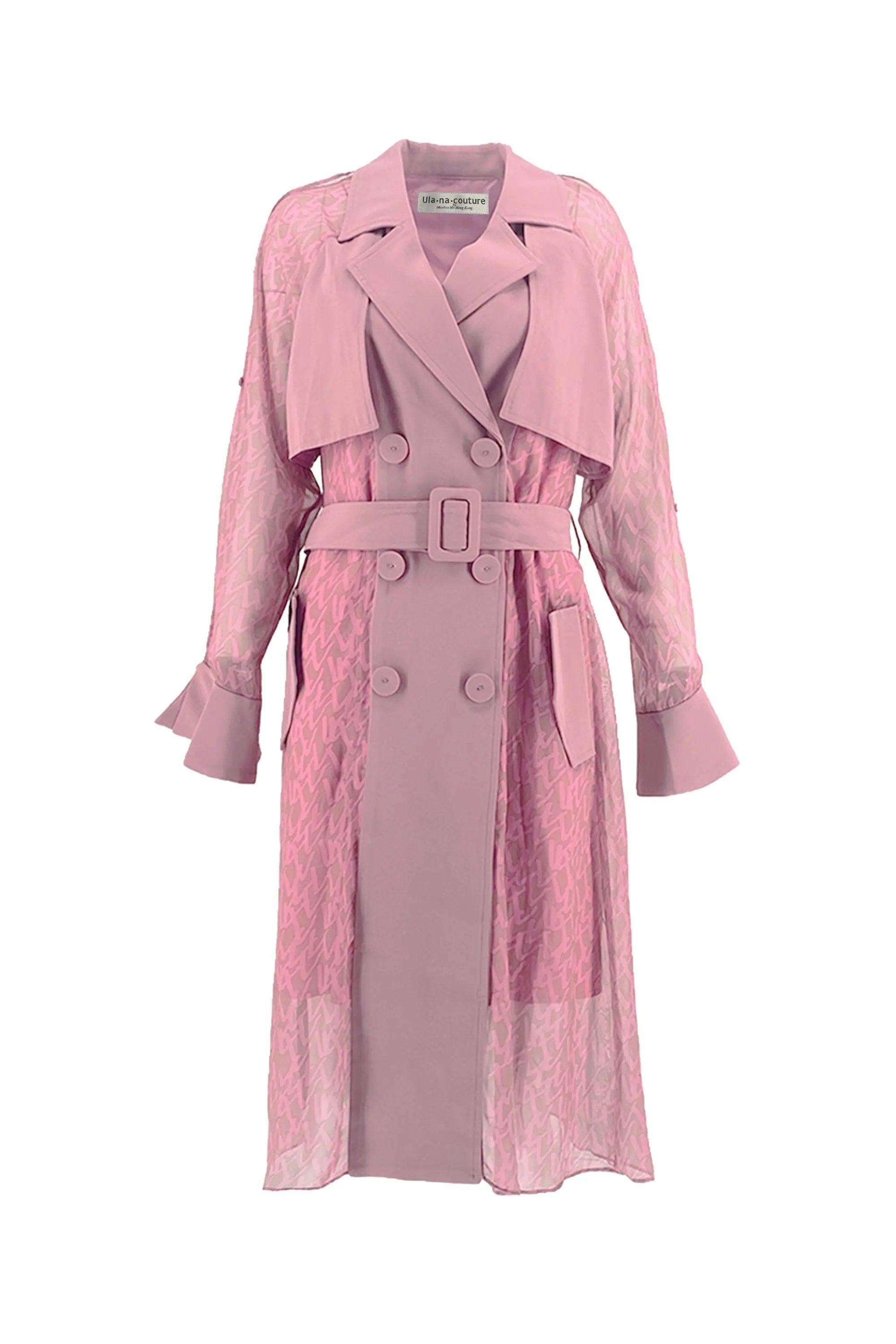 Stylish Pink Trench Coat ULA