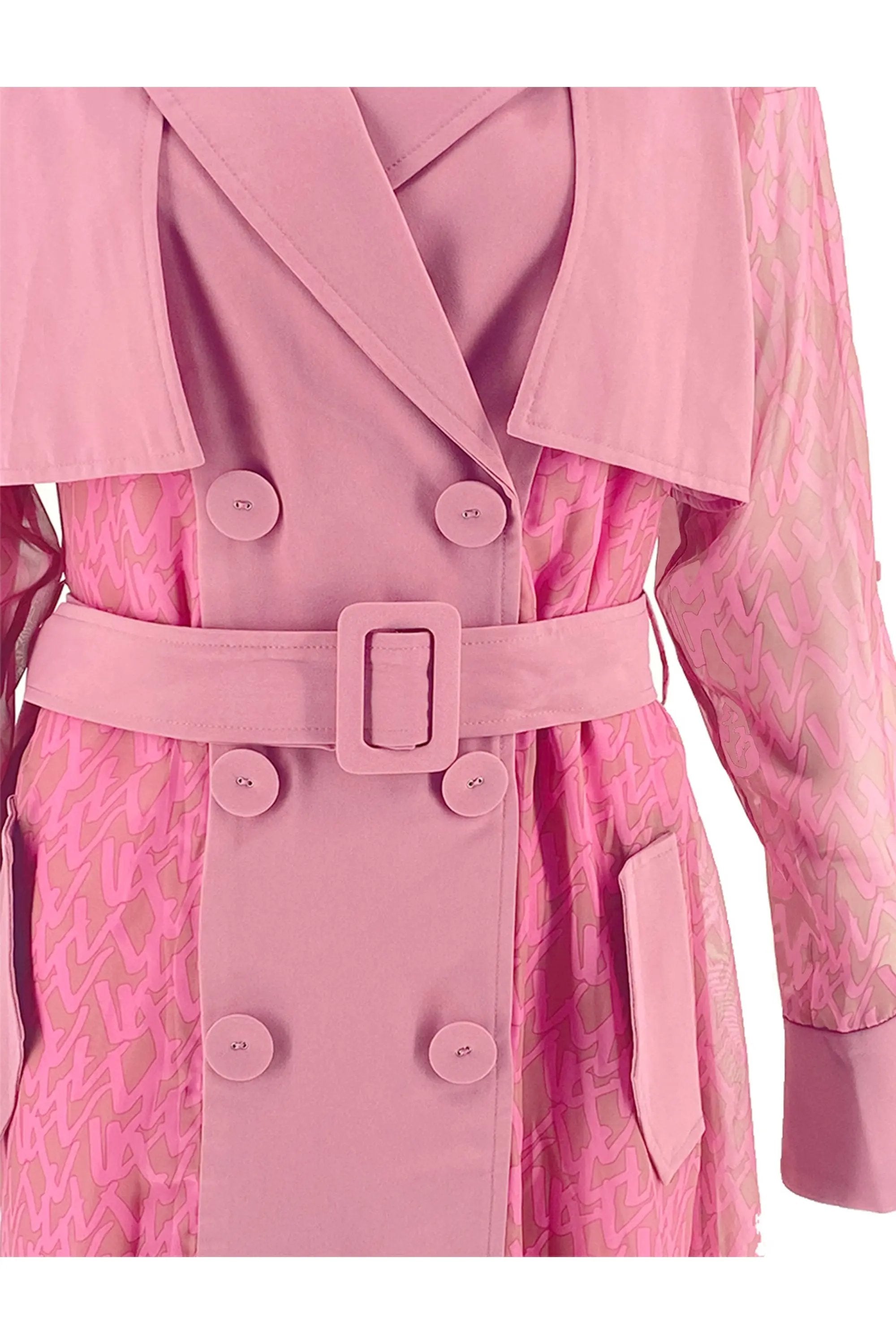 Stylish Pink Trench Coat ULA
