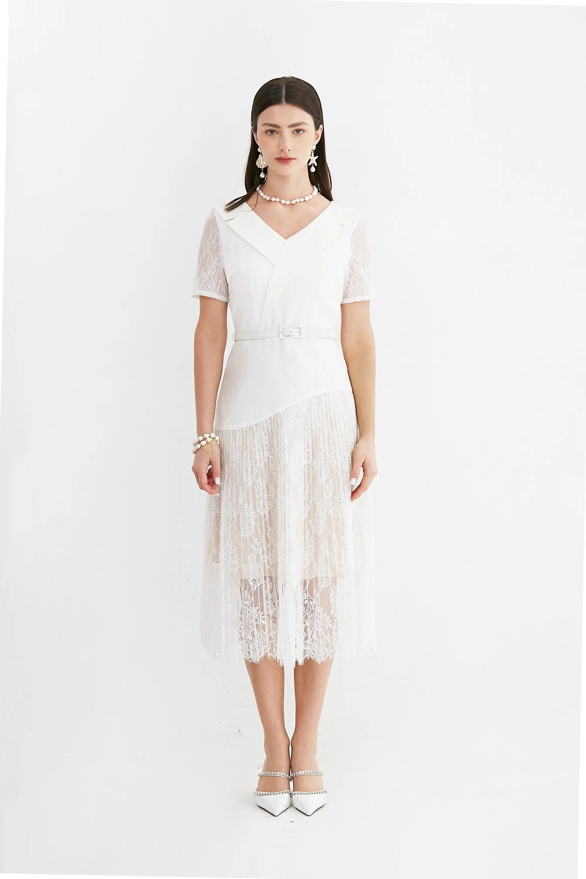 Fashionable embroidered pleated skirt for children's high-end dress ULA