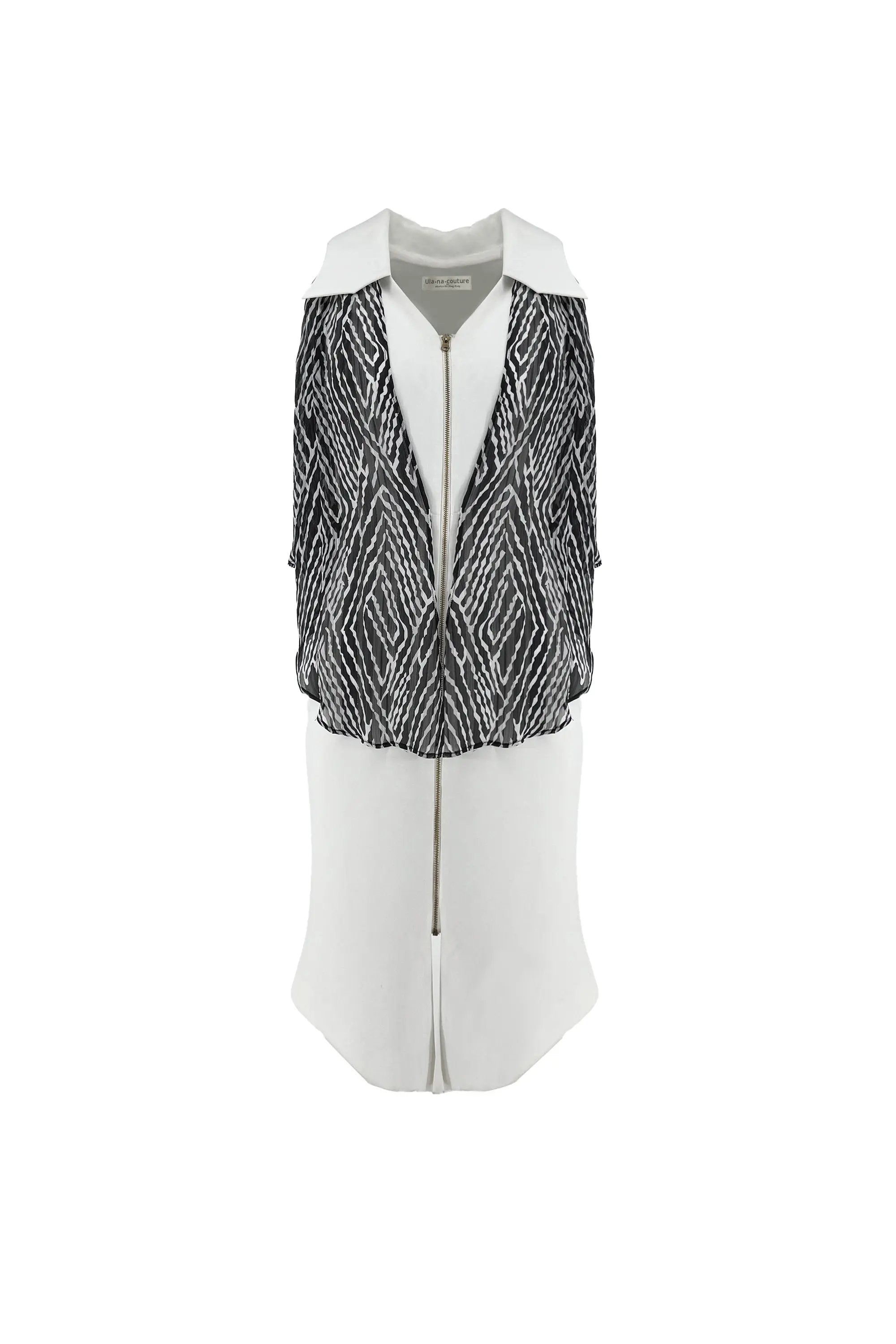 Chic Sleeveless Ensemble with Zebra - Print Accent ULA