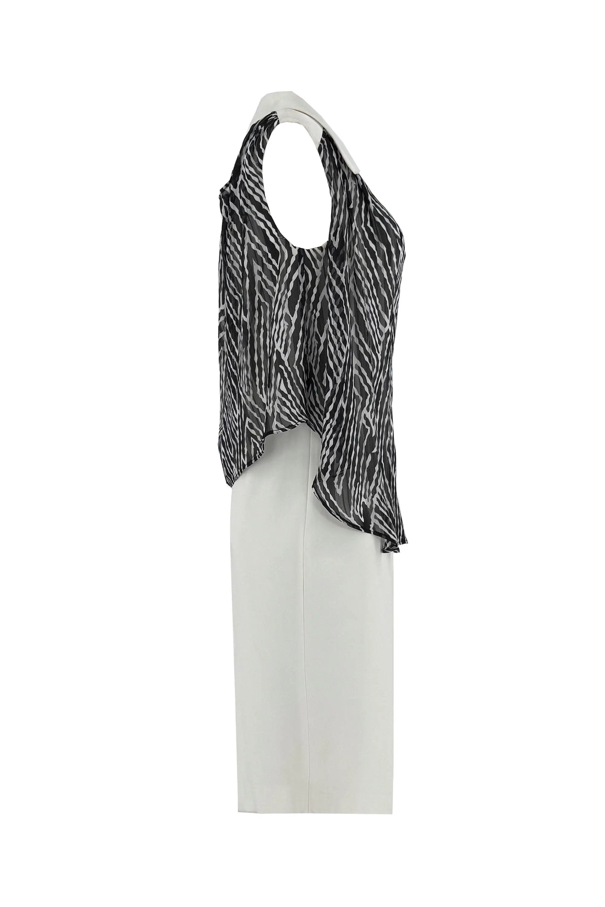 Chic Sleeveless Ensemble with Zebra - Print Accent ULA