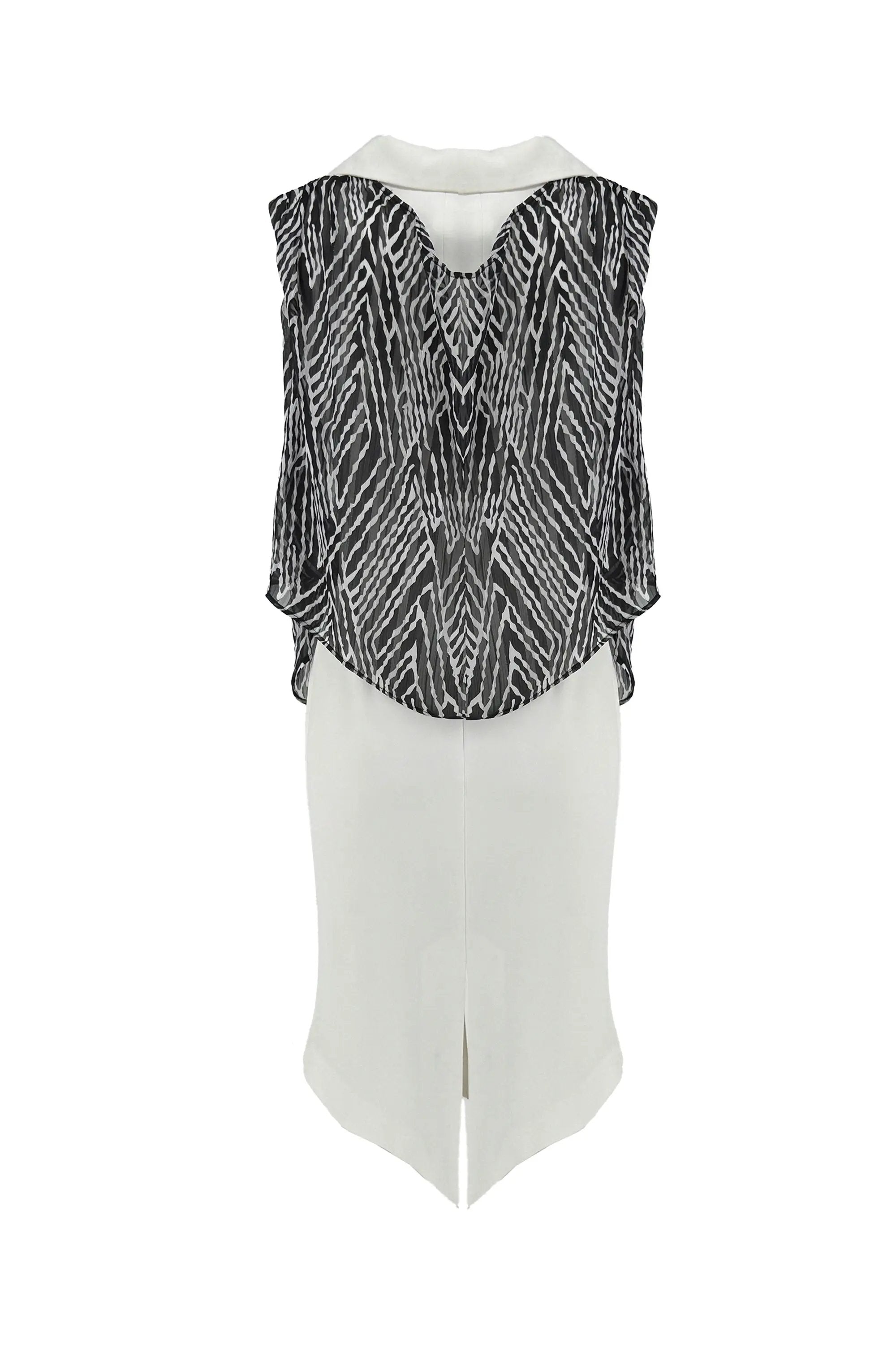 Chic Sleeveless Ensemble with Zebra - Print Accent ULA