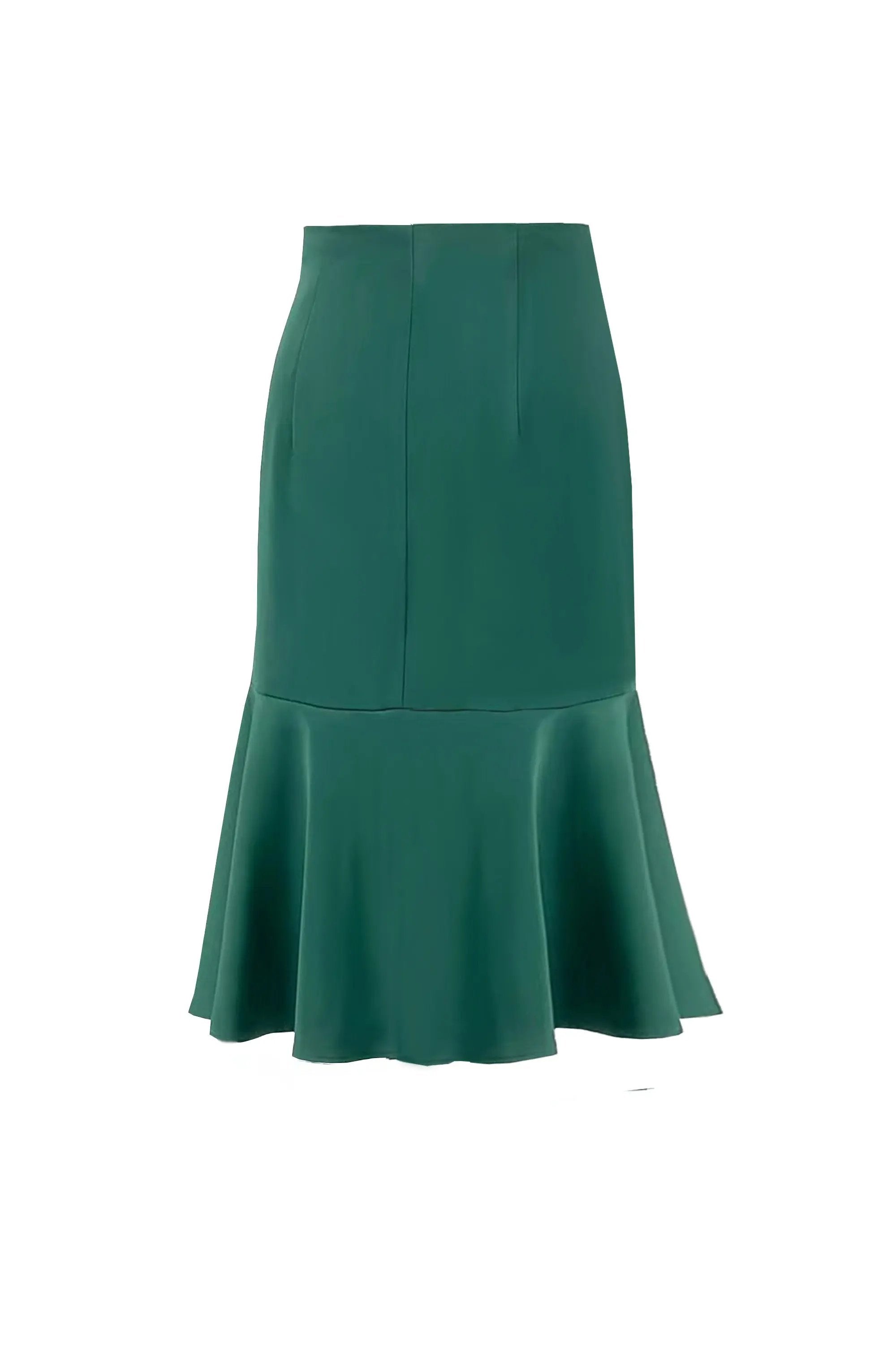 Elegant Green Skirt Suit with Tweed Jacket - Urban Couture Collection ULA