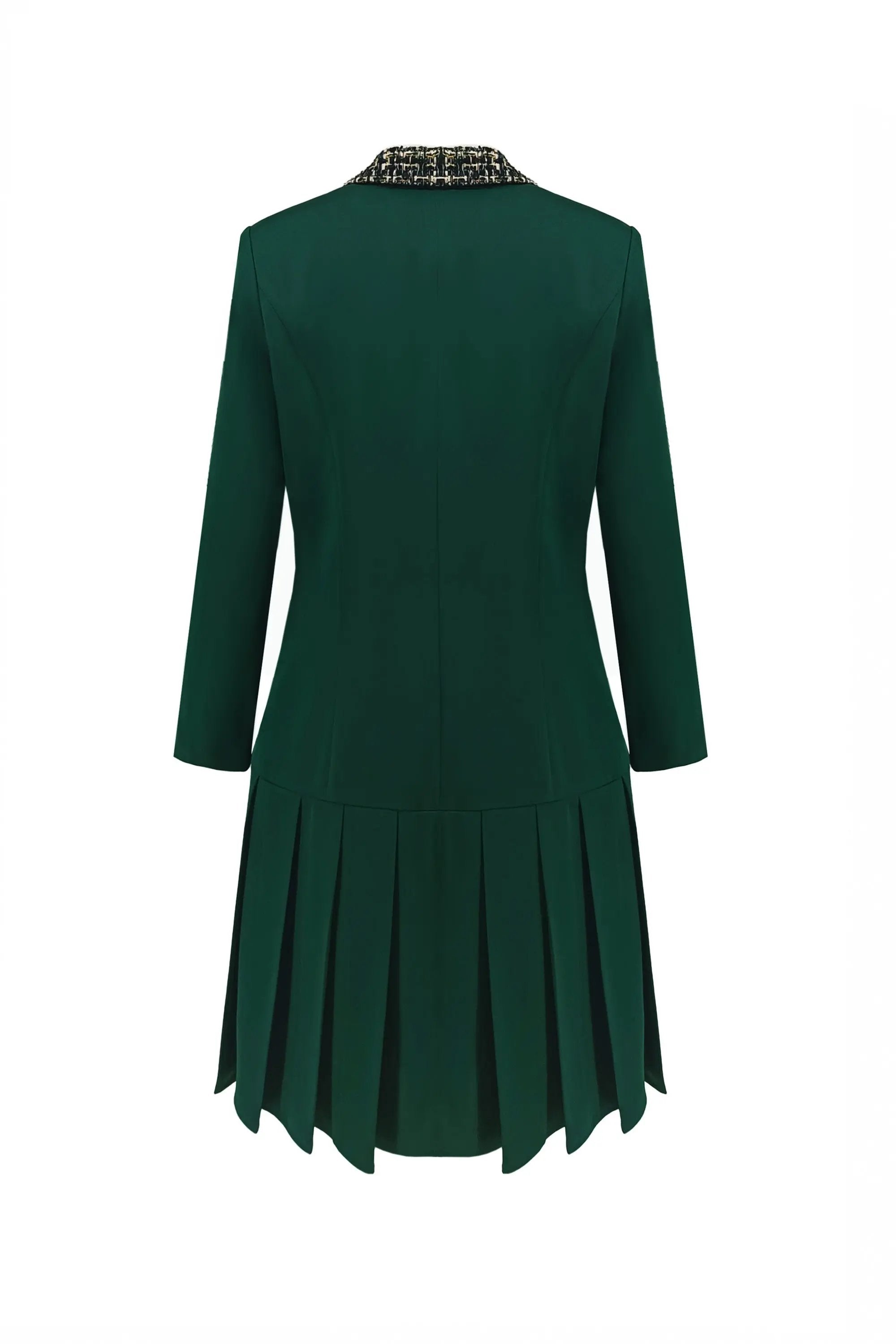 Temperament and design sense, commuting femininity, double breasted V-neck, slim fit suit skirt, dark green ULA