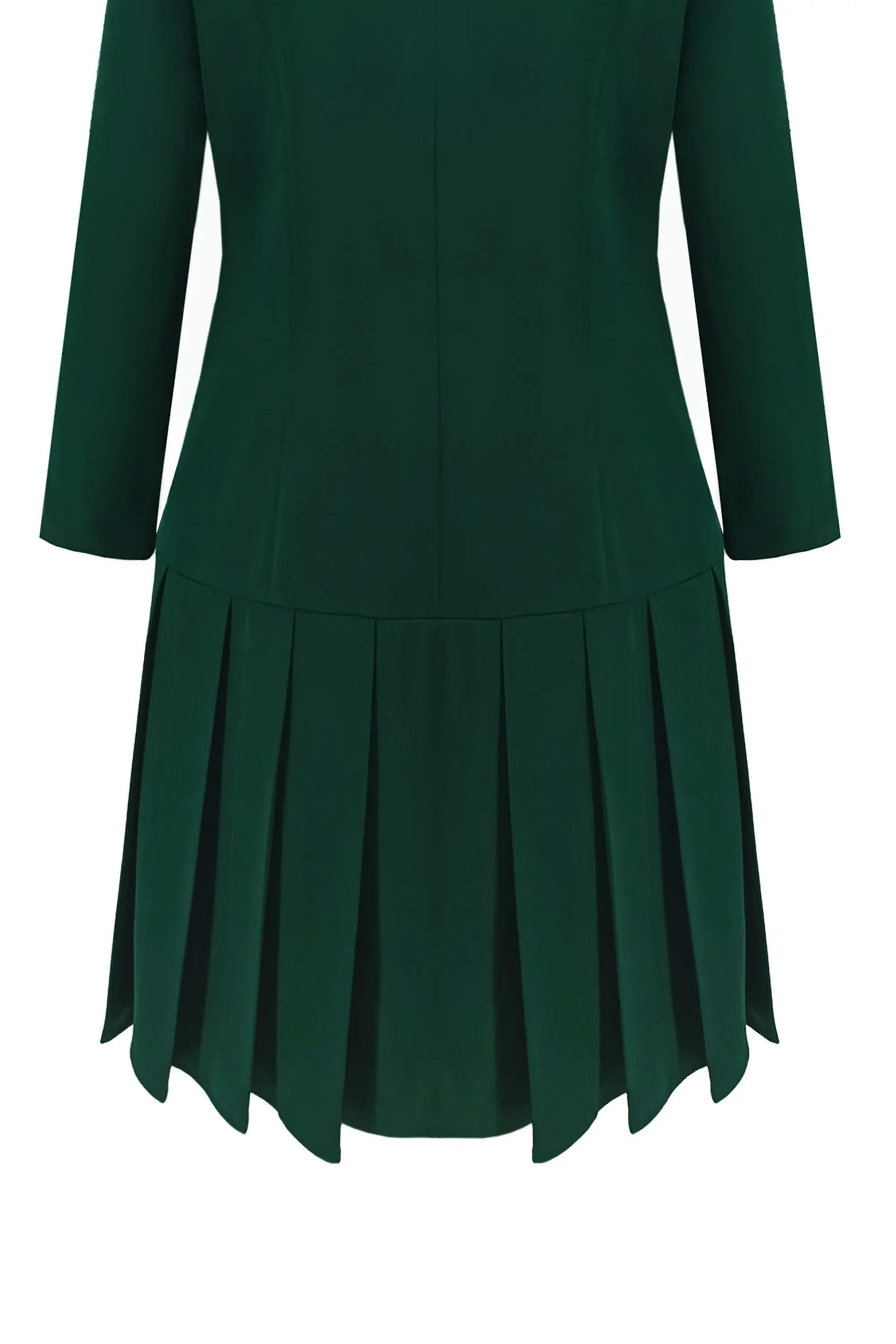Temperament and design sense, commuting femininity, double breasted V-neck, slim fit suit skirt, dark green ULA