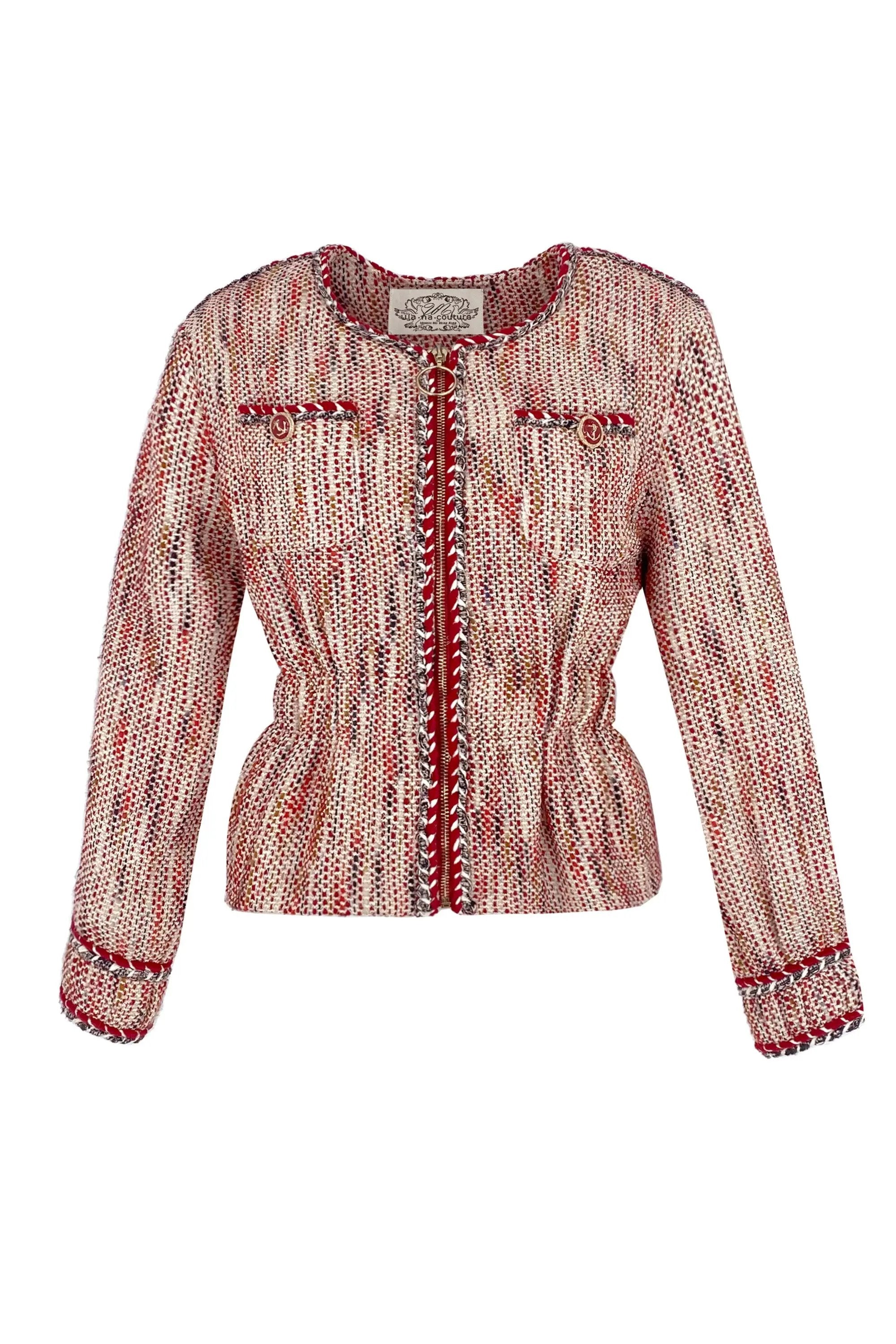 Spring and Autumn Small Fragrant Wind Coat Slim Fit with Pocket Two Piece Set ULA