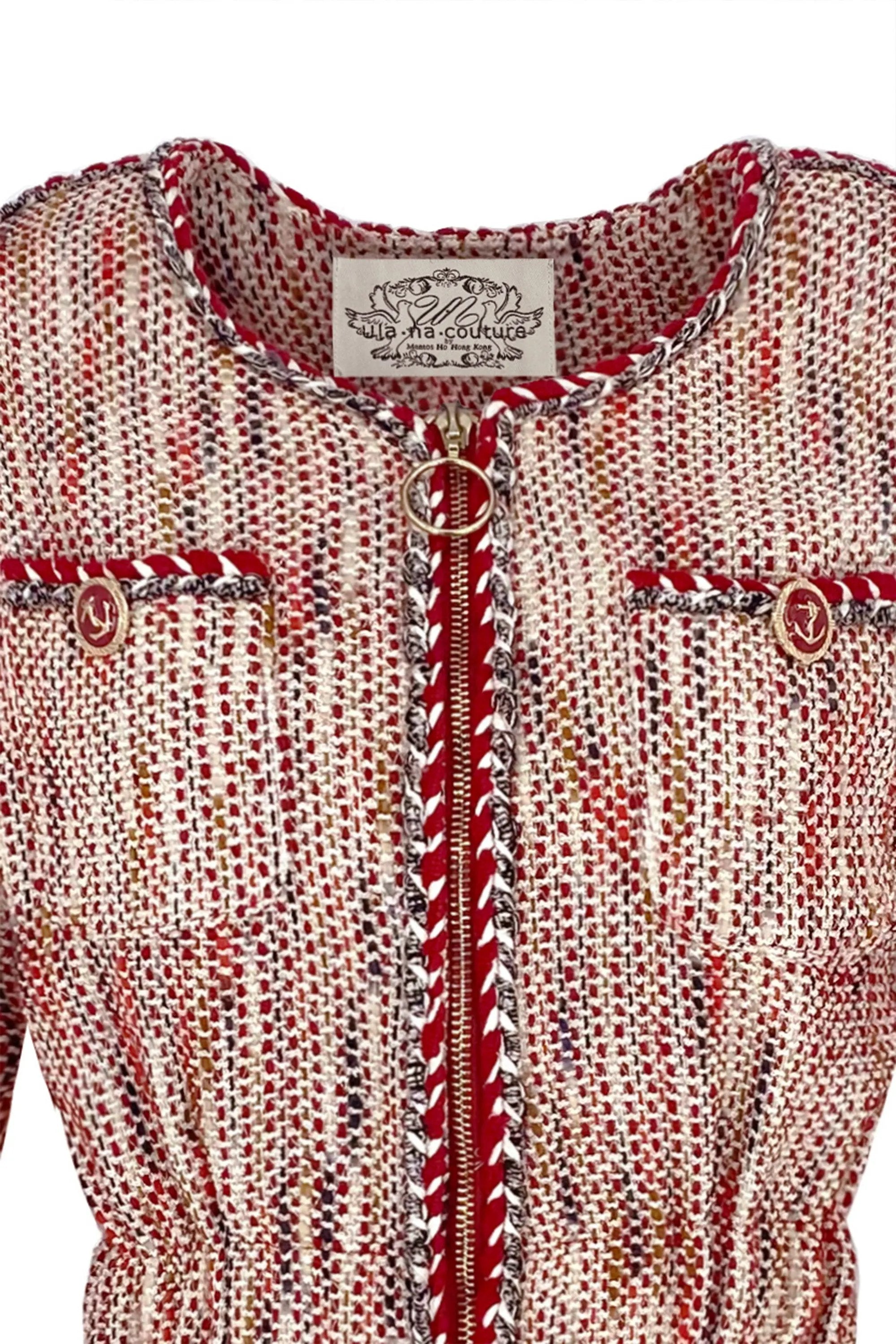 Spring and Autumn Small Fragrant Wind Coat Slim Fit with Pocket Two Piece Set ULA